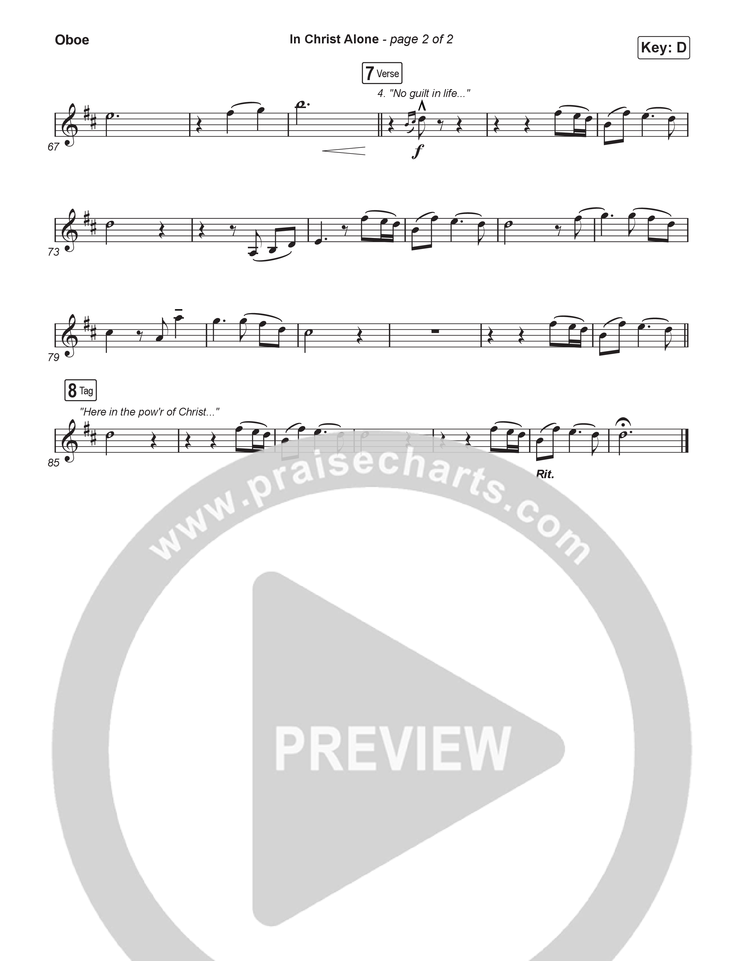 In Christ Alone (Choral/SATB) Oboe (Lily Cottrell / Arr. Travis Cottrell / Orch. Mason Brown)