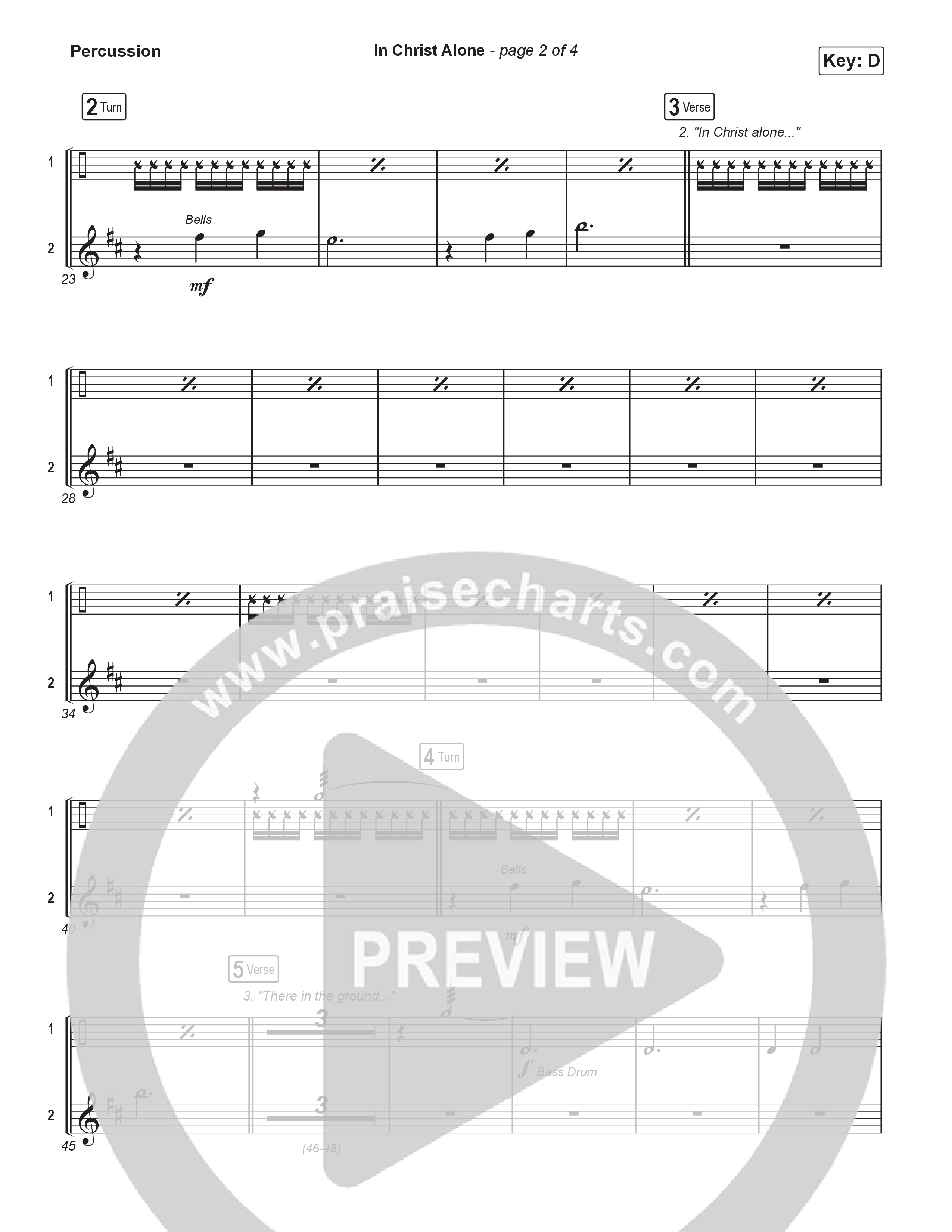 In Christ Alone (Choral/SATB) Percussion (Lily Cottrell / Arr. Travis Cottrell / Orch. Mason Brown)