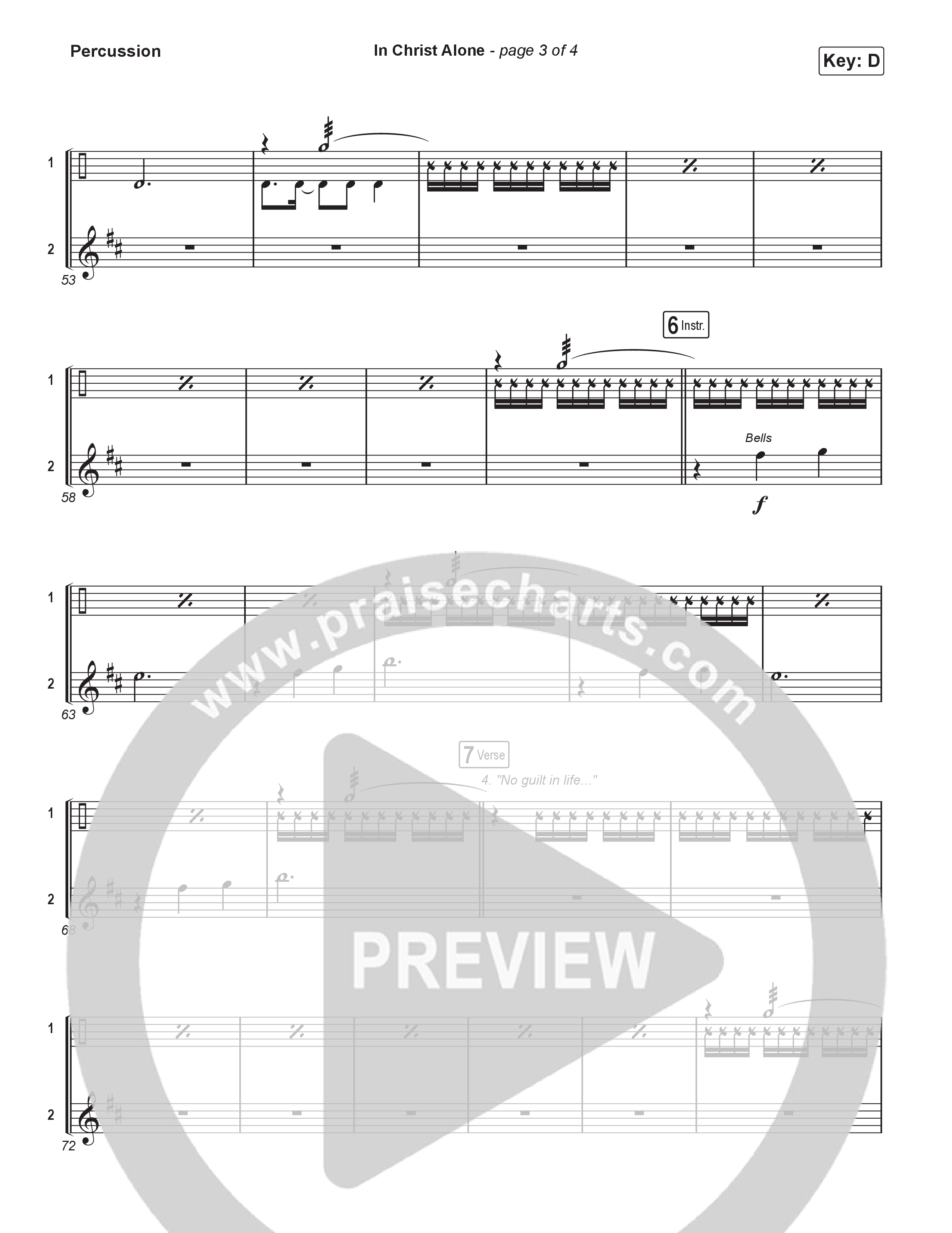 In Christ Alone (Choral/SATB) Percussion (Lily Cottrell / Arr. Travis Cottrell / Orch. Mason Brown)