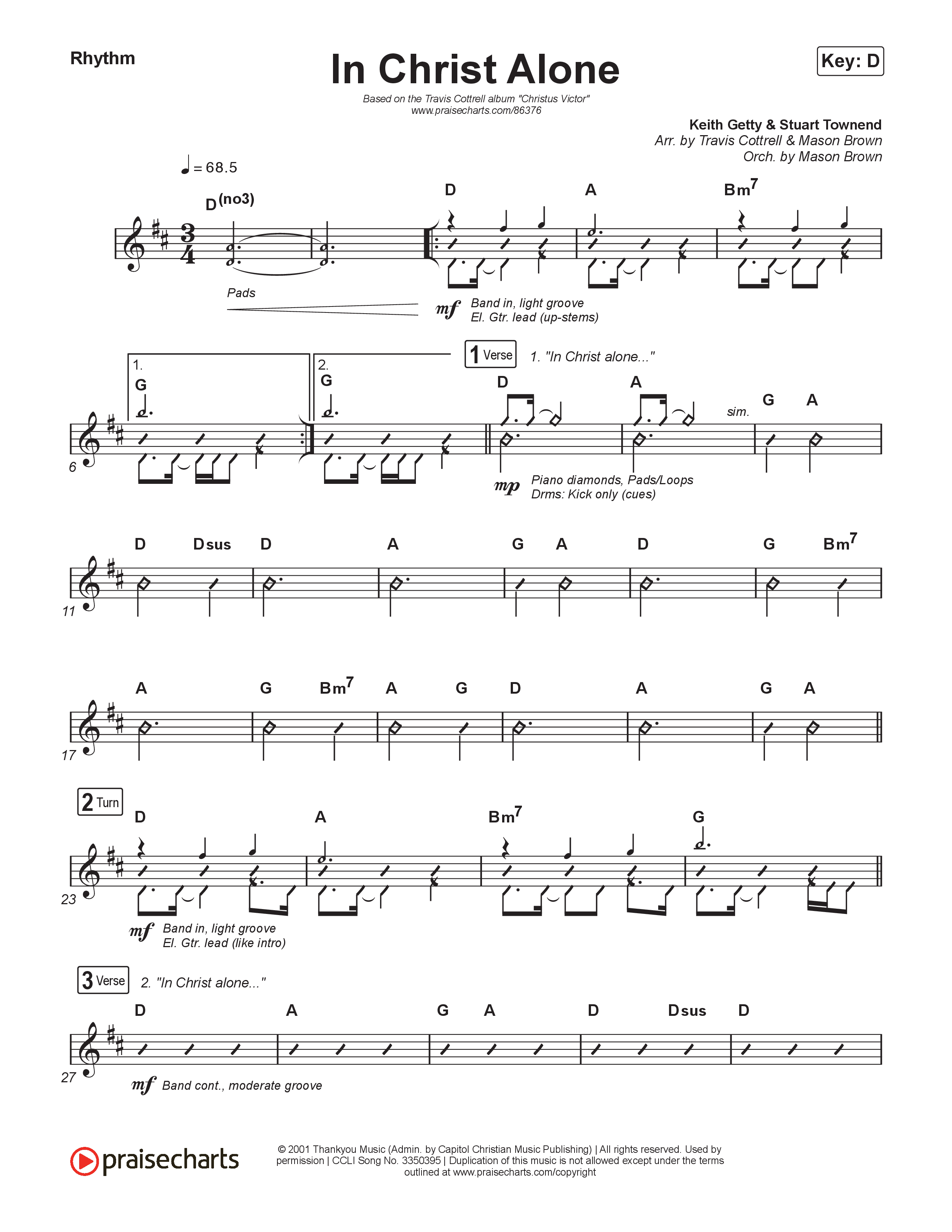 In Christ Alone (Choral/SATB) Rhythm Pack (Lily Cottrell / Arr. Travis Cottrell / Orch. Mason Brown)