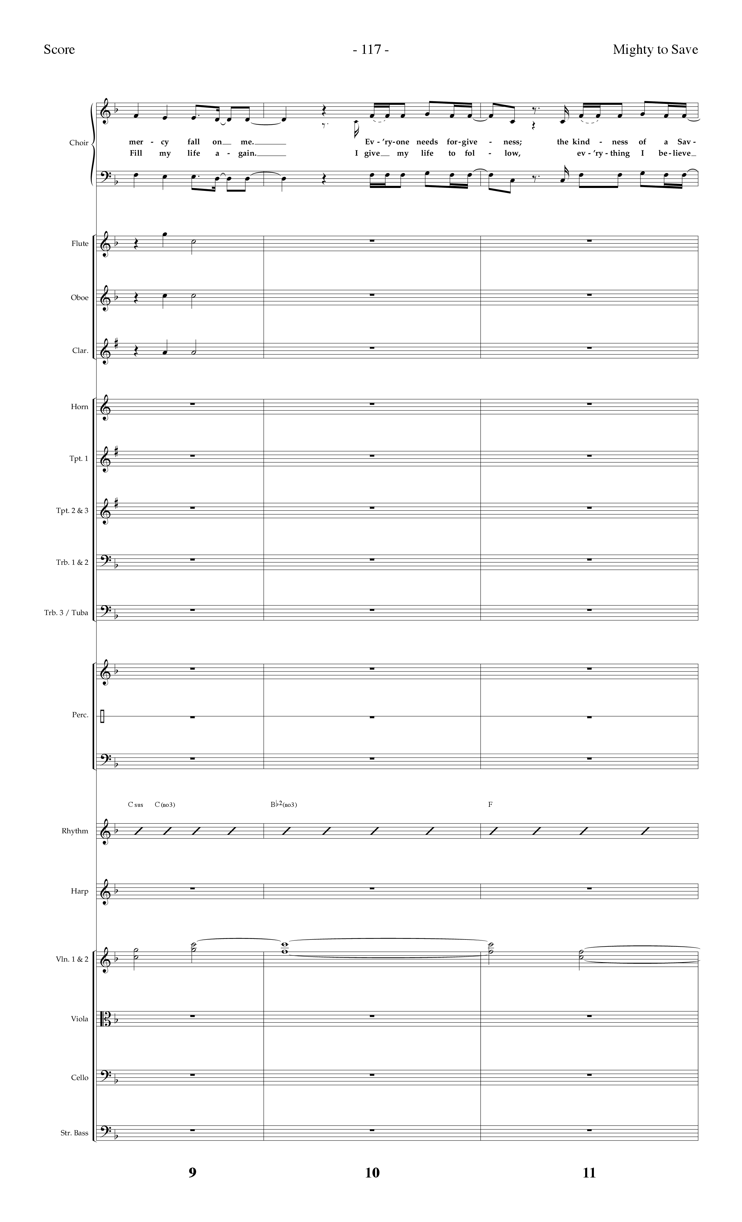 Mighty To Save (with Come People Of The Risen King) (Choral Anthem SATB) Orchestration (Lifeway Choral / Arr. Dennis Allen)