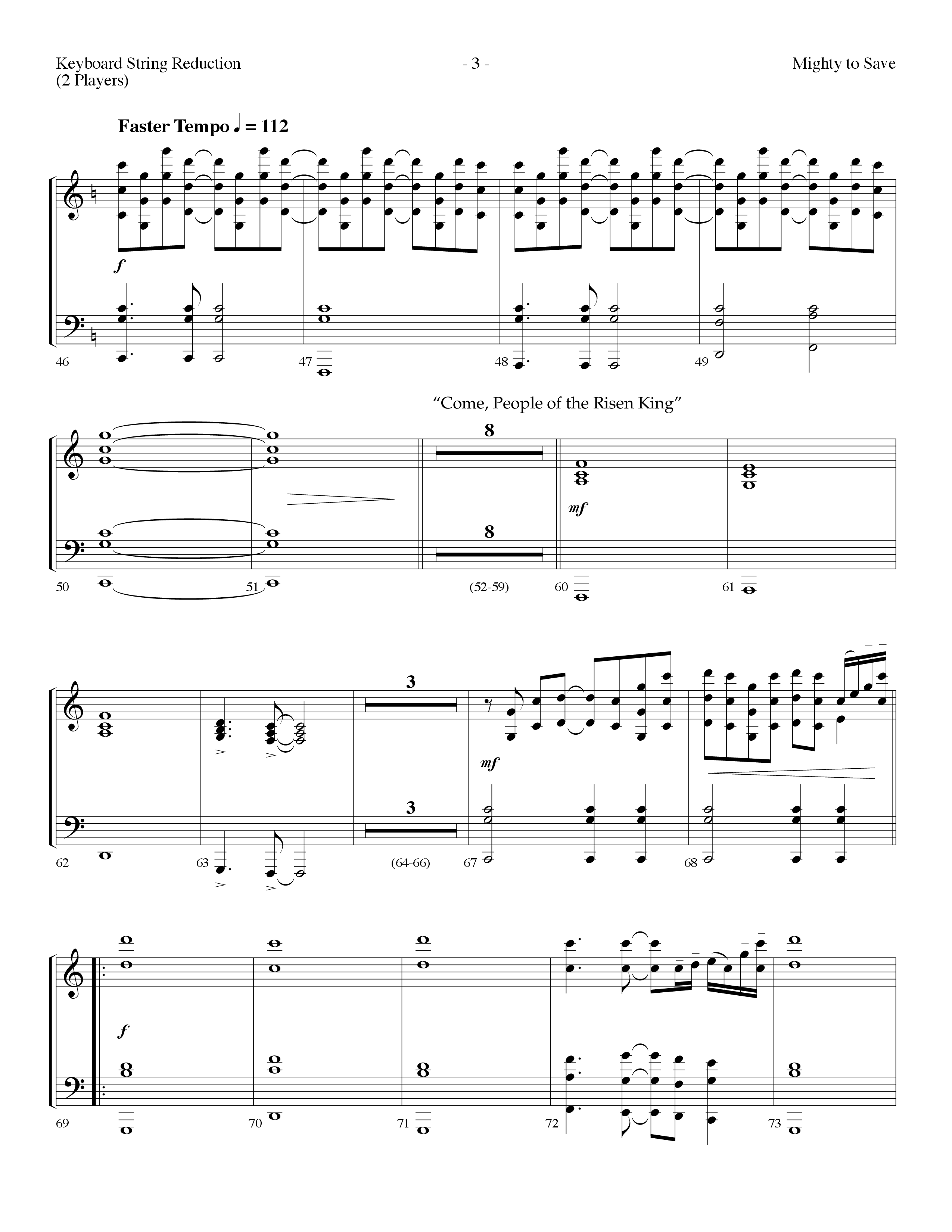 Mighty To Save (with Come People Of The Risen King) (Choral Anthem SATB) String Reduction (Lifeway Choral / Arr. Dennis Allen)