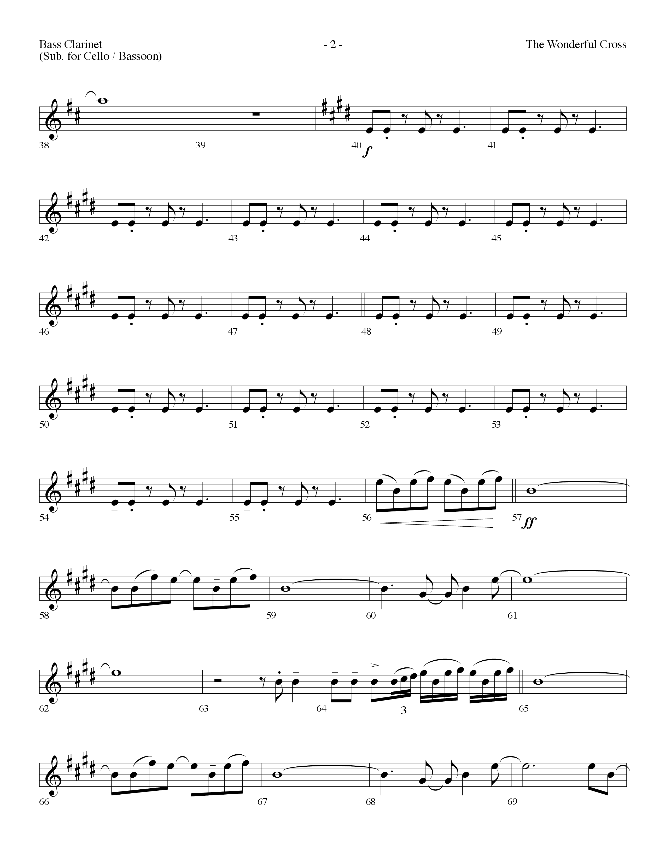 The Wonderful Cross (Choral Anthem SATB) Bass Clarinet (Lifeway Choral / Arr. Dennis Allen)