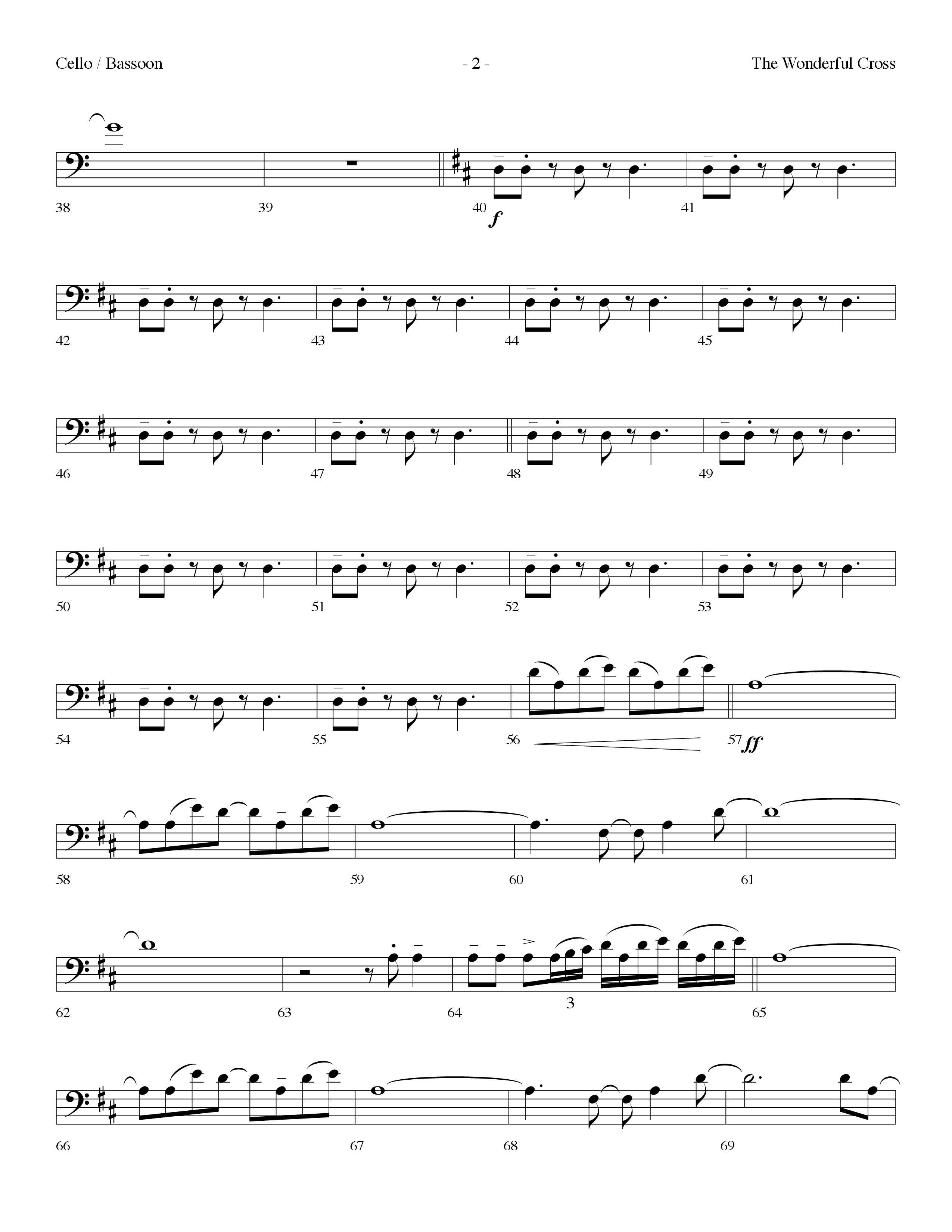 The Wonderful Cross (Choral Anthem SATB) Cello (Lifeway Choral / Arr. Dennis Allen)