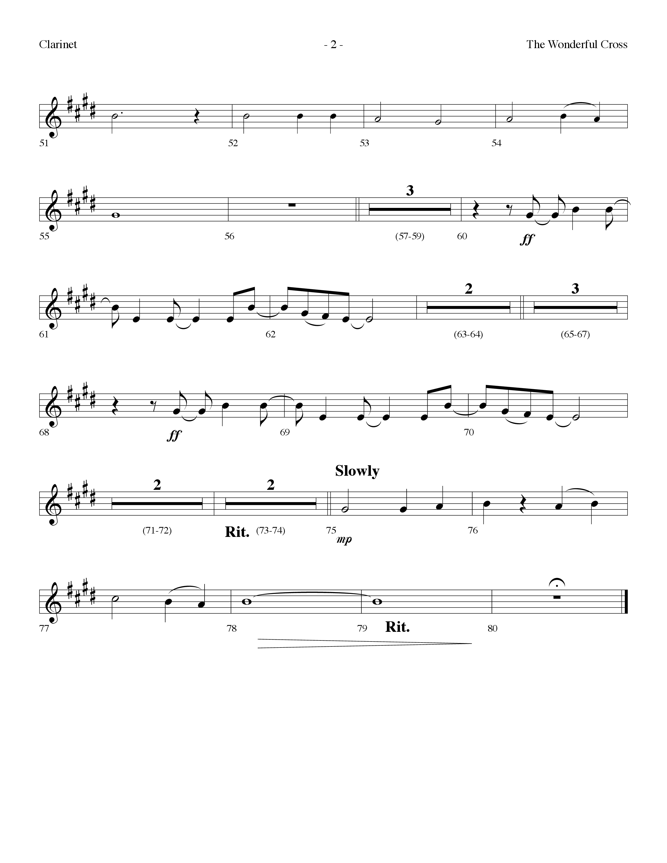 The Wonderful Cross (Choral Anthem SATB) Clarinet (Lifeway Choral / Arr. Dennis Allen)