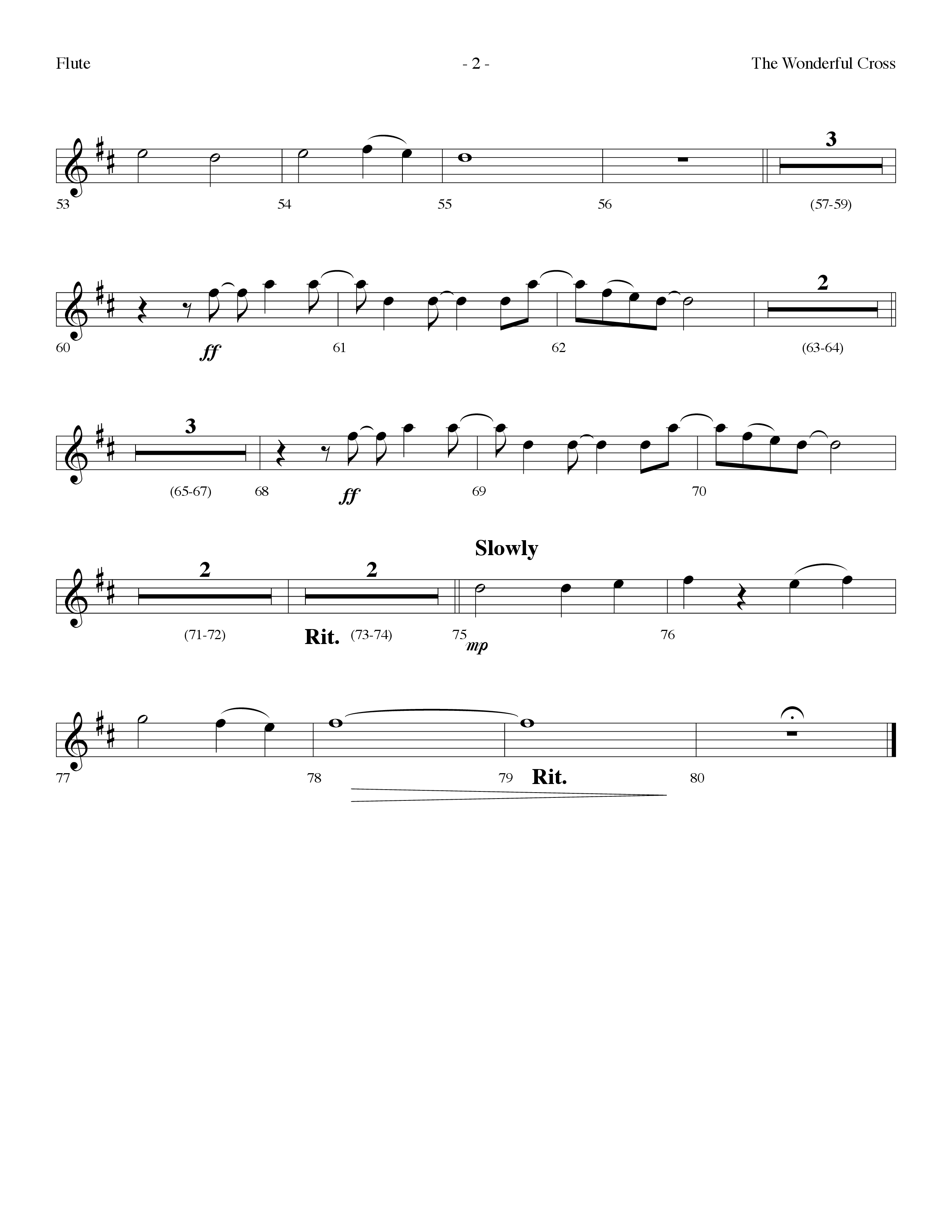 The Wonderful Cross (Choral Anthem SATB) Flute (Lifeway Choral / Arr. Dennis Allen)