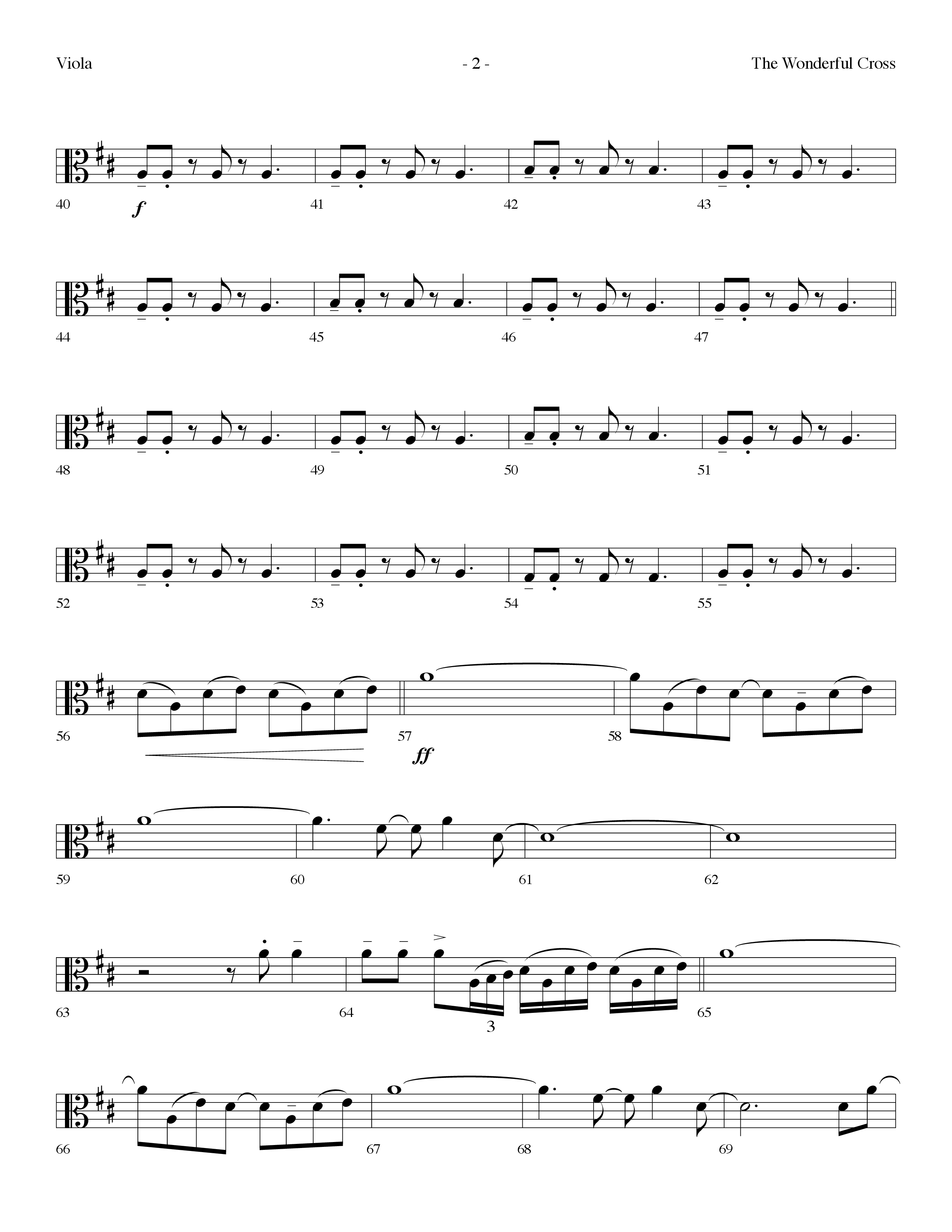The Wonderful Cross (Choral Anthem SATB) Viola (Lifeway Choral / Arr. Dennis Allen)