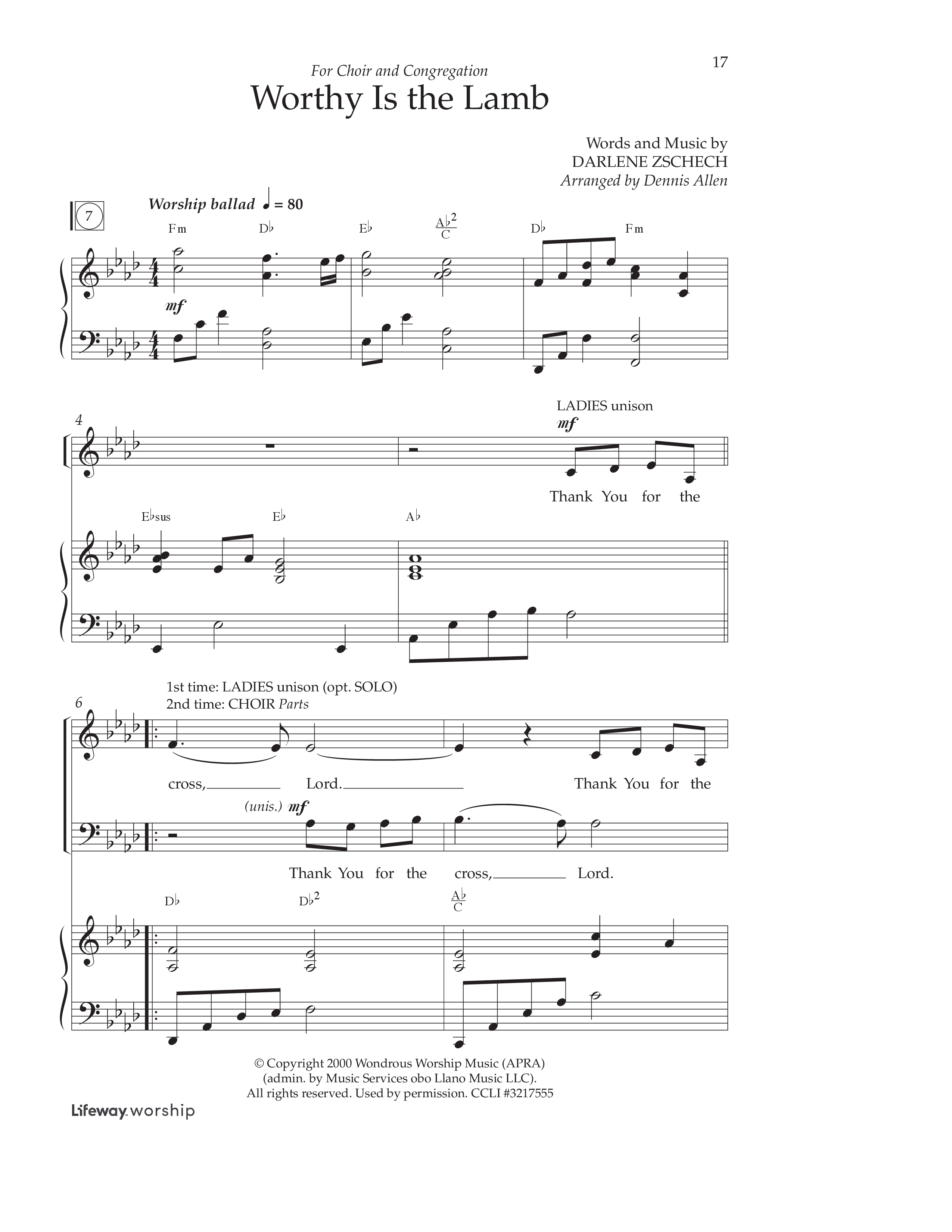 God So Loved The World (6 Song Choral Collection) Song 2 (Piano SATB) (Lifeway Choral / Arr. Dennis Allen)