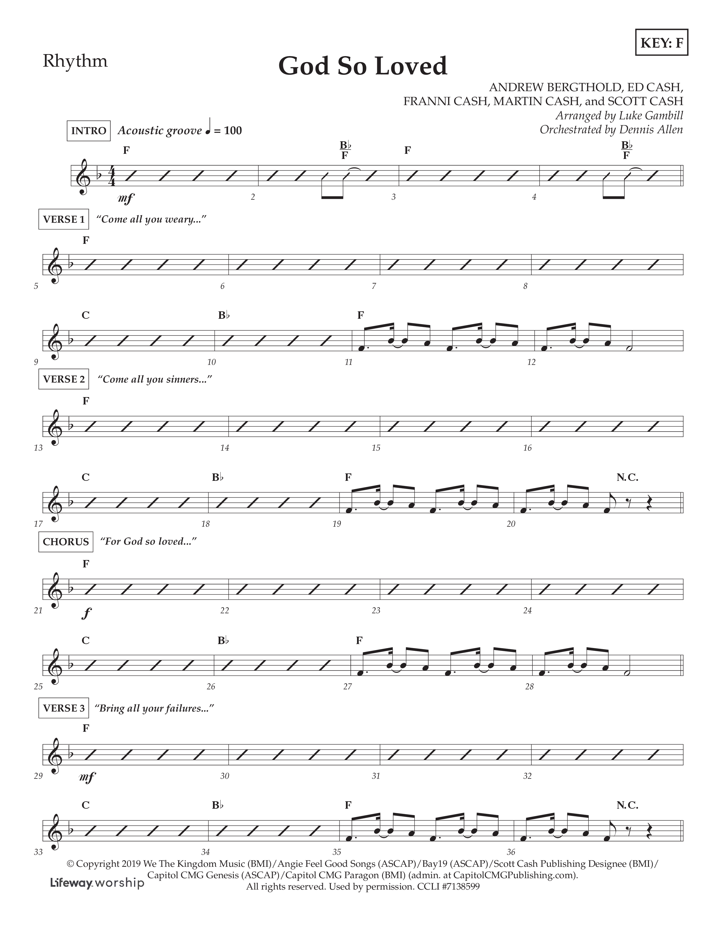 God So Loved The World (6 Song Choral Collection) Song 6 (Lead & Chords) (Lifeway Choral / Arr. Dennis Allen)