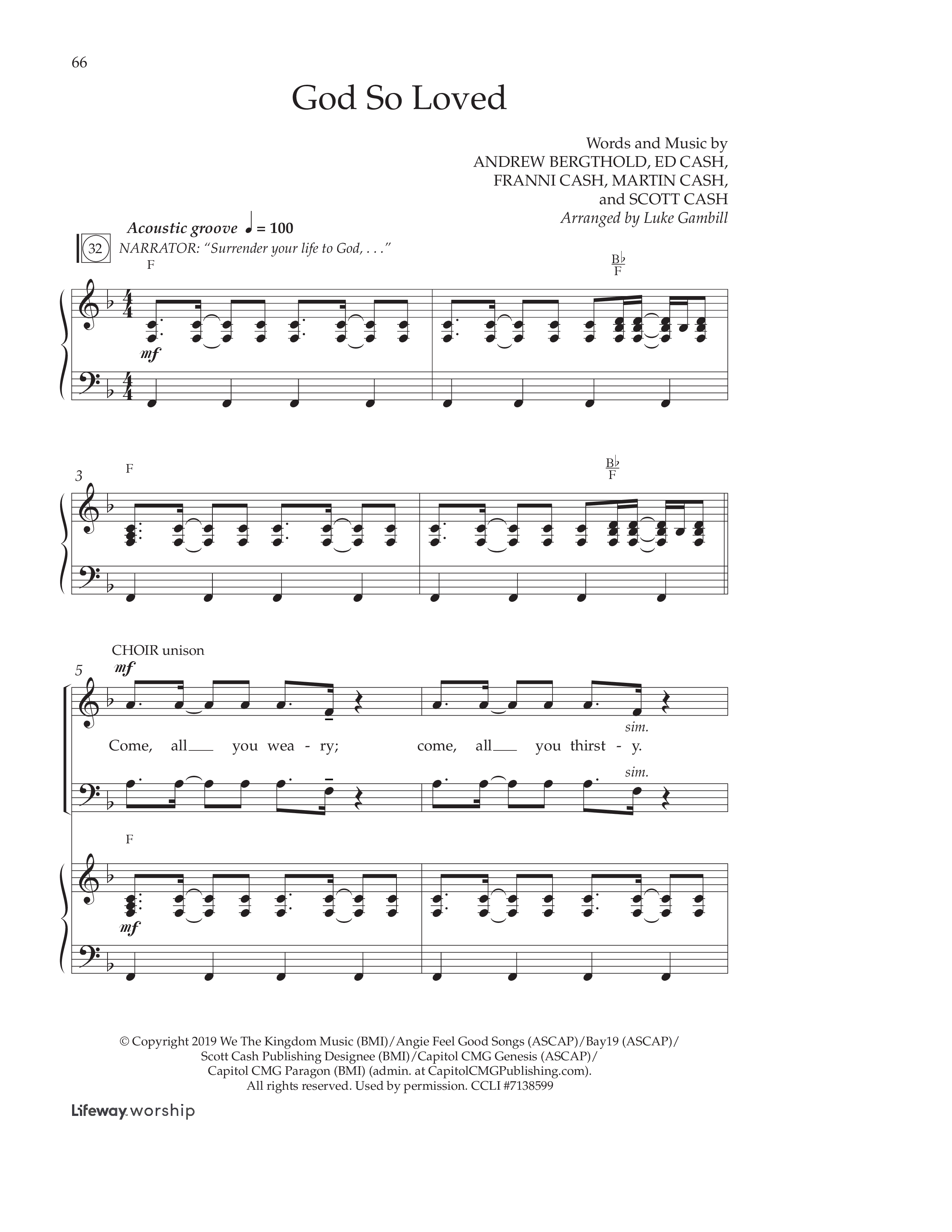 God So Loved The World (6 Song Choral Collection) Song 6 (Piano SATB) (Lifeway Choral / Arr. Dennis Allen)