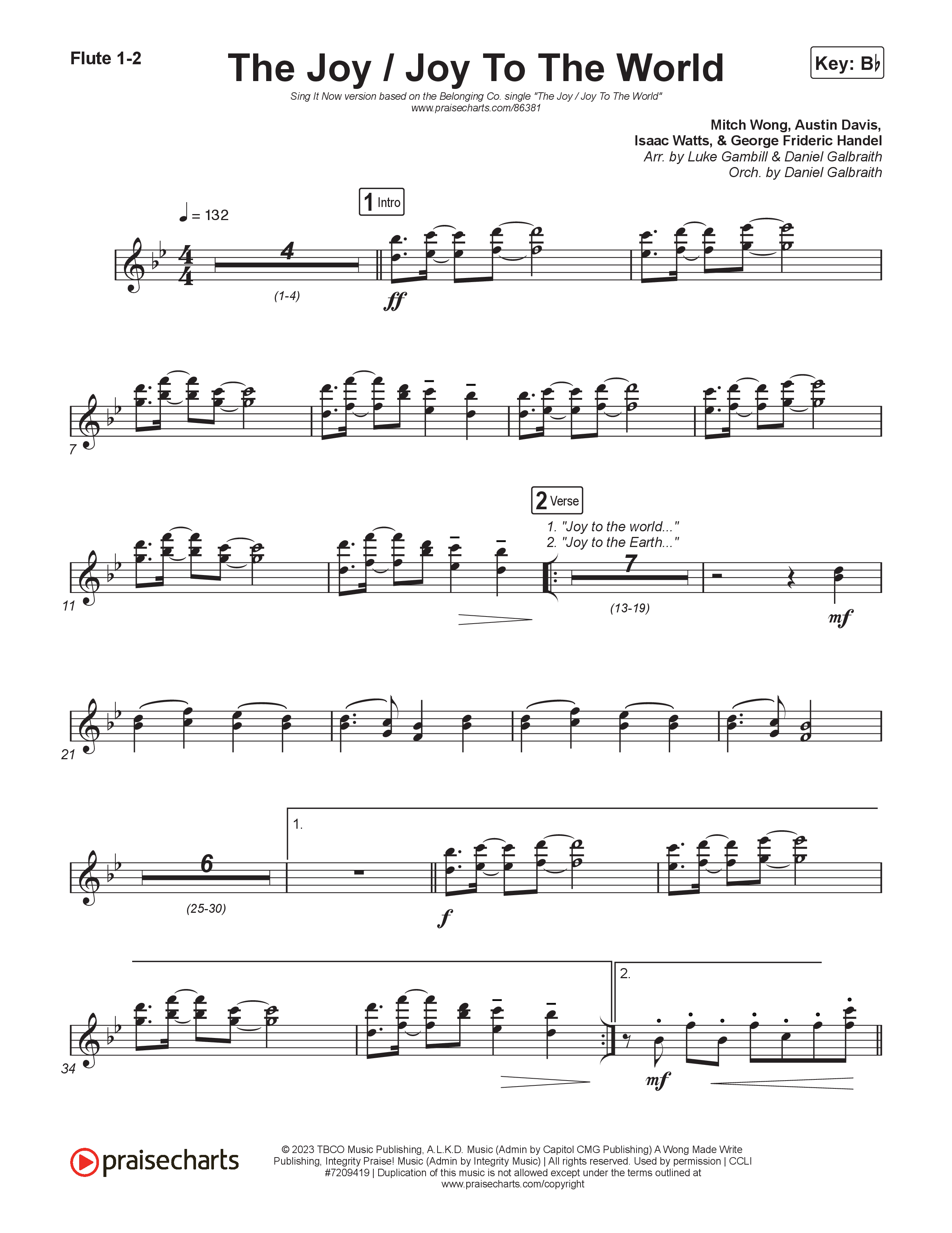 The Joy / Joy To The World (Sing It Now) Wind Pack (The Belonging Co / David Dennis / Arr. Luke Gambill)