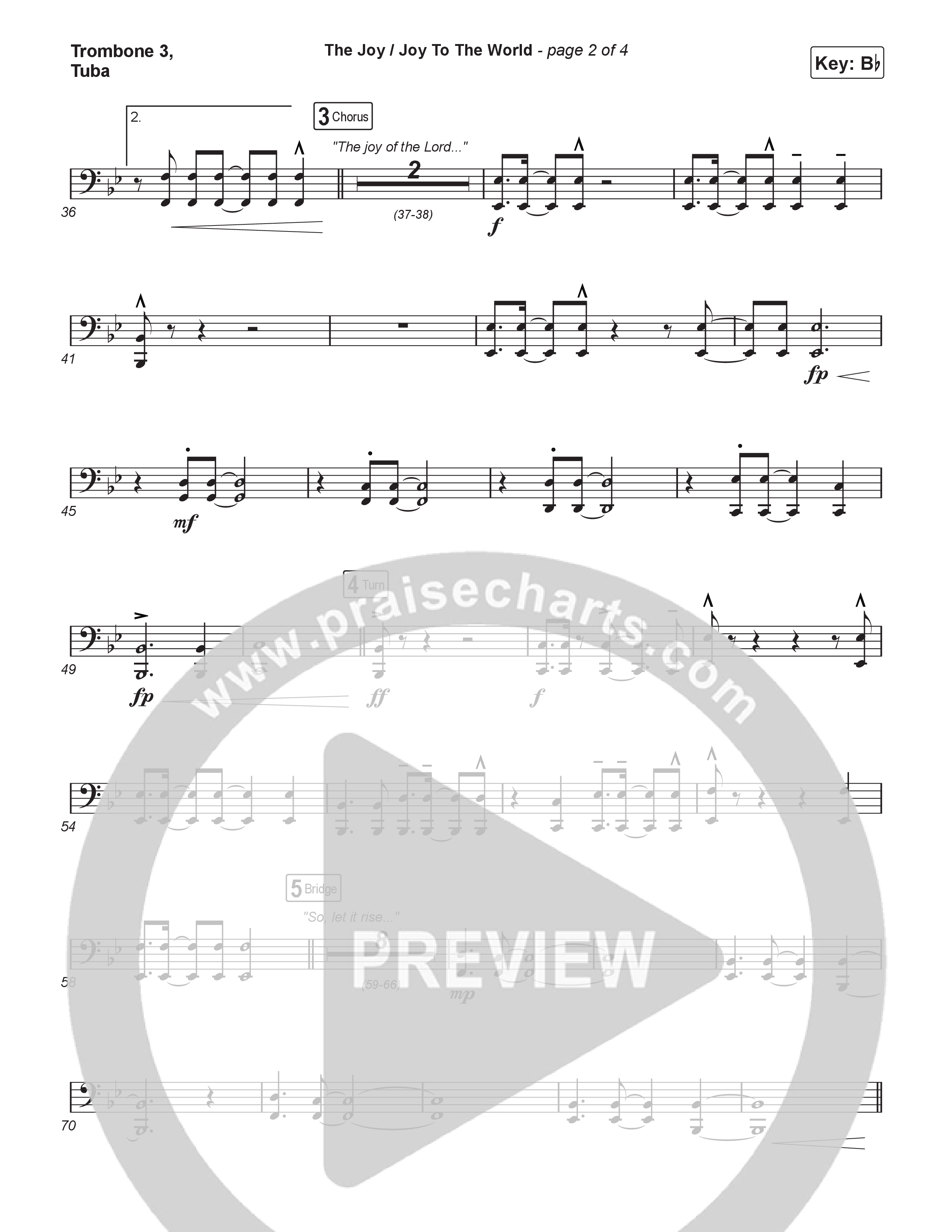 The Joy / Joy To The World (Sing It Now) Trombone 3/Tuba (The Belonging Co / David Dennis / Arr. Luke Gambill)