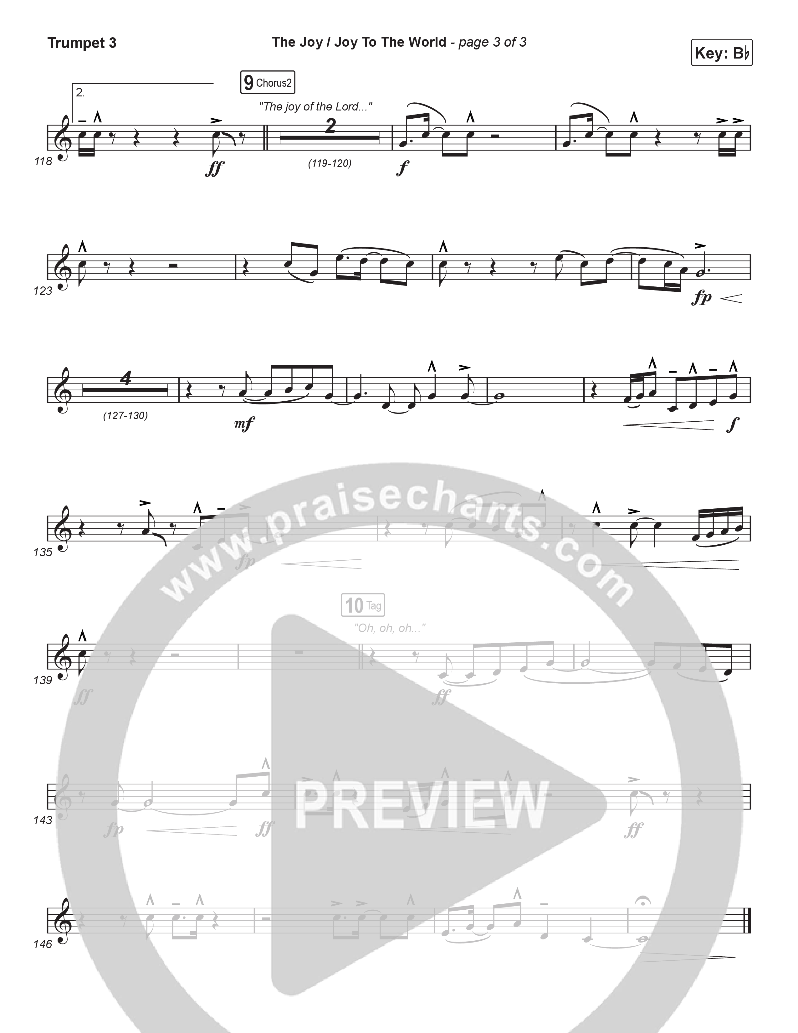 The Joy / Joy To The World (Sing It Now) Trumpet 3 (The Belonging Co / David Dennis / Arr. Luke Gambill)