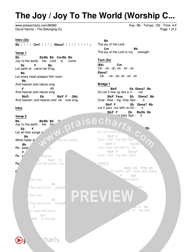 The Joy / Joy To The World (Worship Choir/SAB) Chords & Lyrics (The Belonging Co / David Dennis / Arr. Luke Gambill)