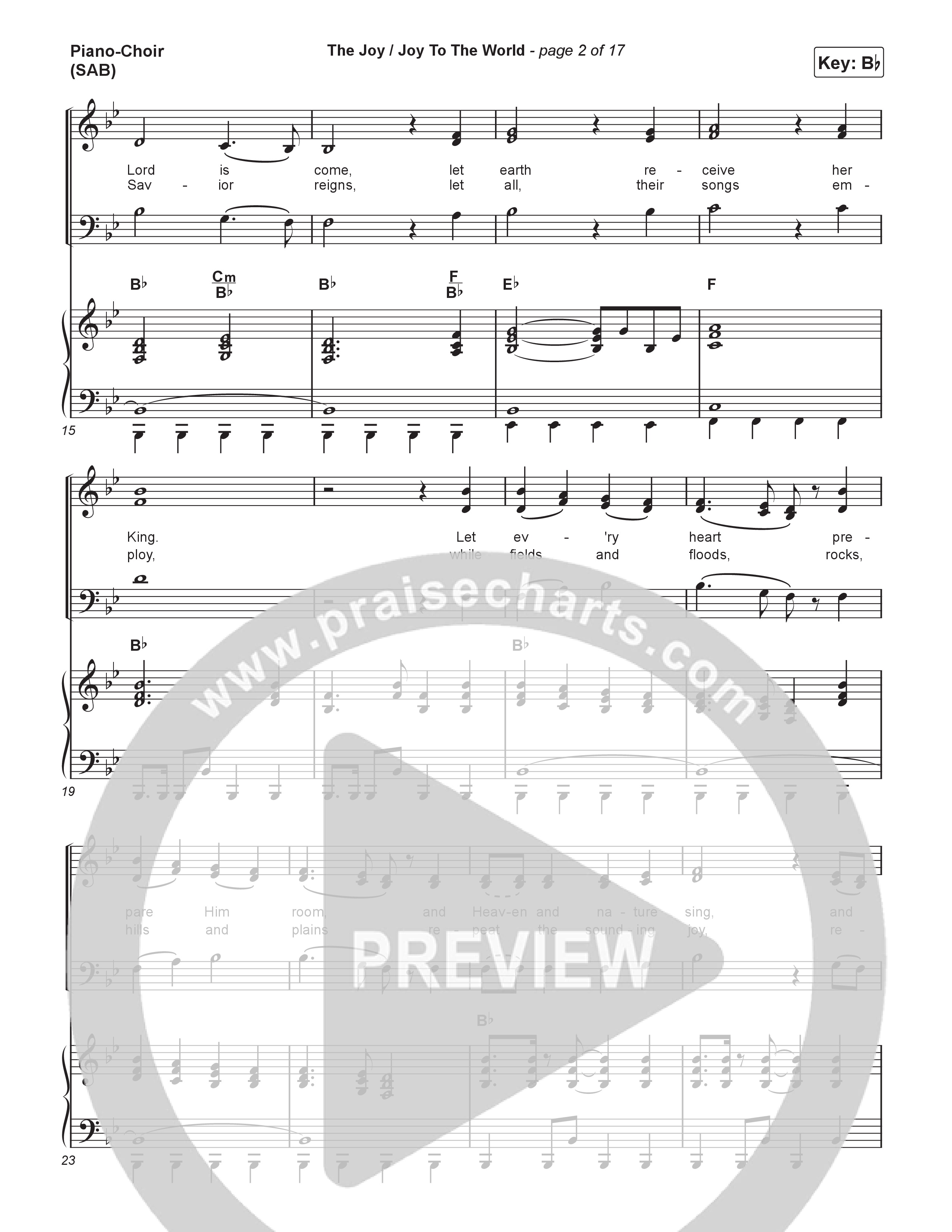 The Joy / Joy To The World (Worship Choir/SAB) Piano/Choir (SAB) (The Belonging Co / David Dennis / Arr. Luke Gambill)