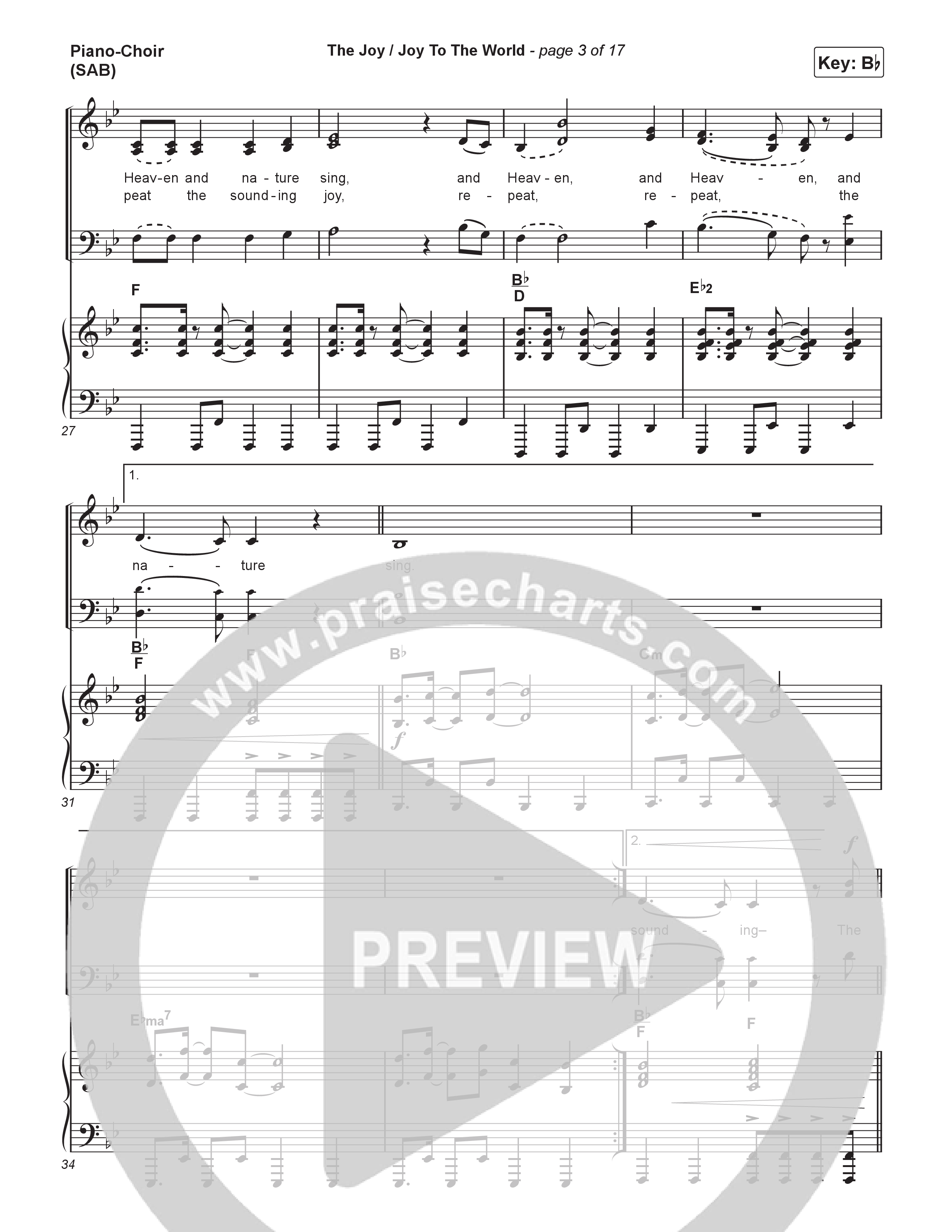 The Joy / Joy To The World (Worship Choir/SAB) Piano/Choir (SAB) (The Belonging Co / David Dennis / Arr. Luke Gambill)
