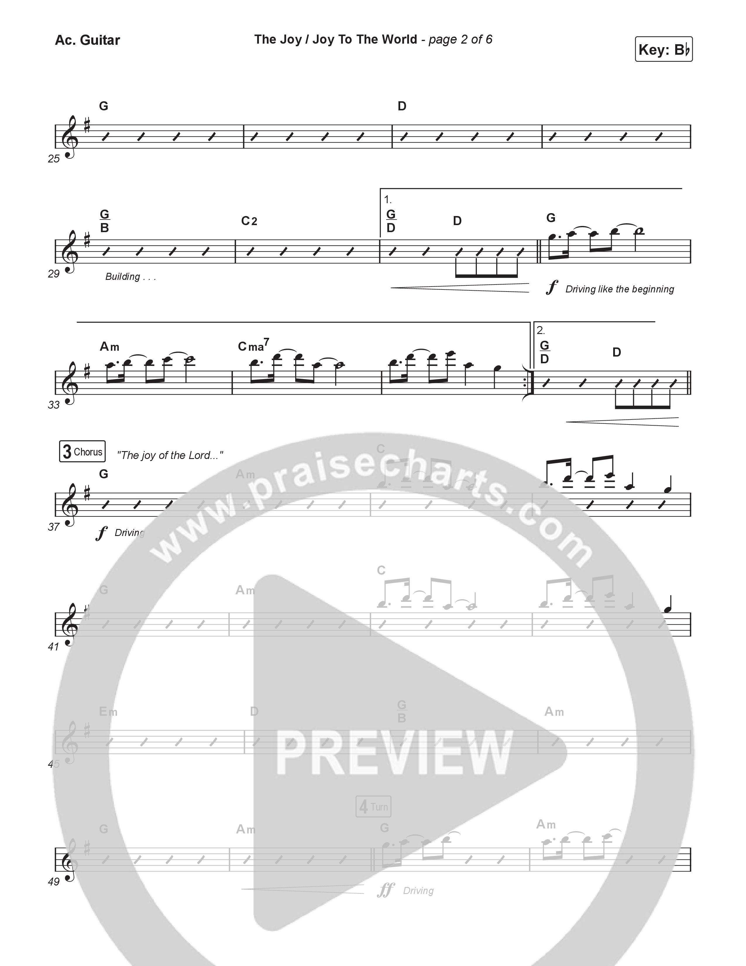 The Joy / Joy To The World (Unison/2-Part) Acoustic Guitar (The Belonging Co / David Dennis / Arr. Luke Gambill)