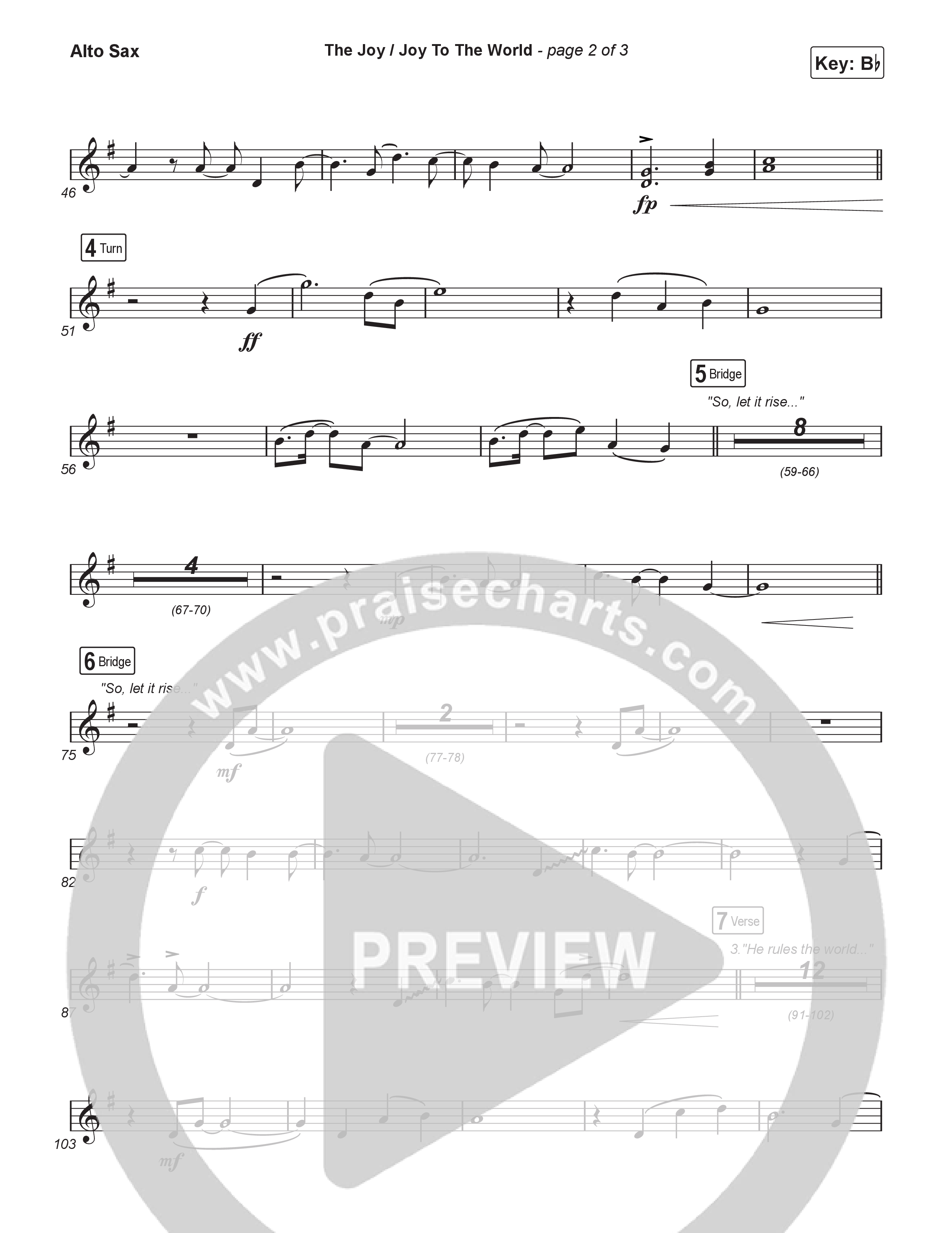 The Joy / Joy To The World (Unison/2-Part) Alto Sax (The Belonging Co / David Dennis / Arr. Luke Gambill)