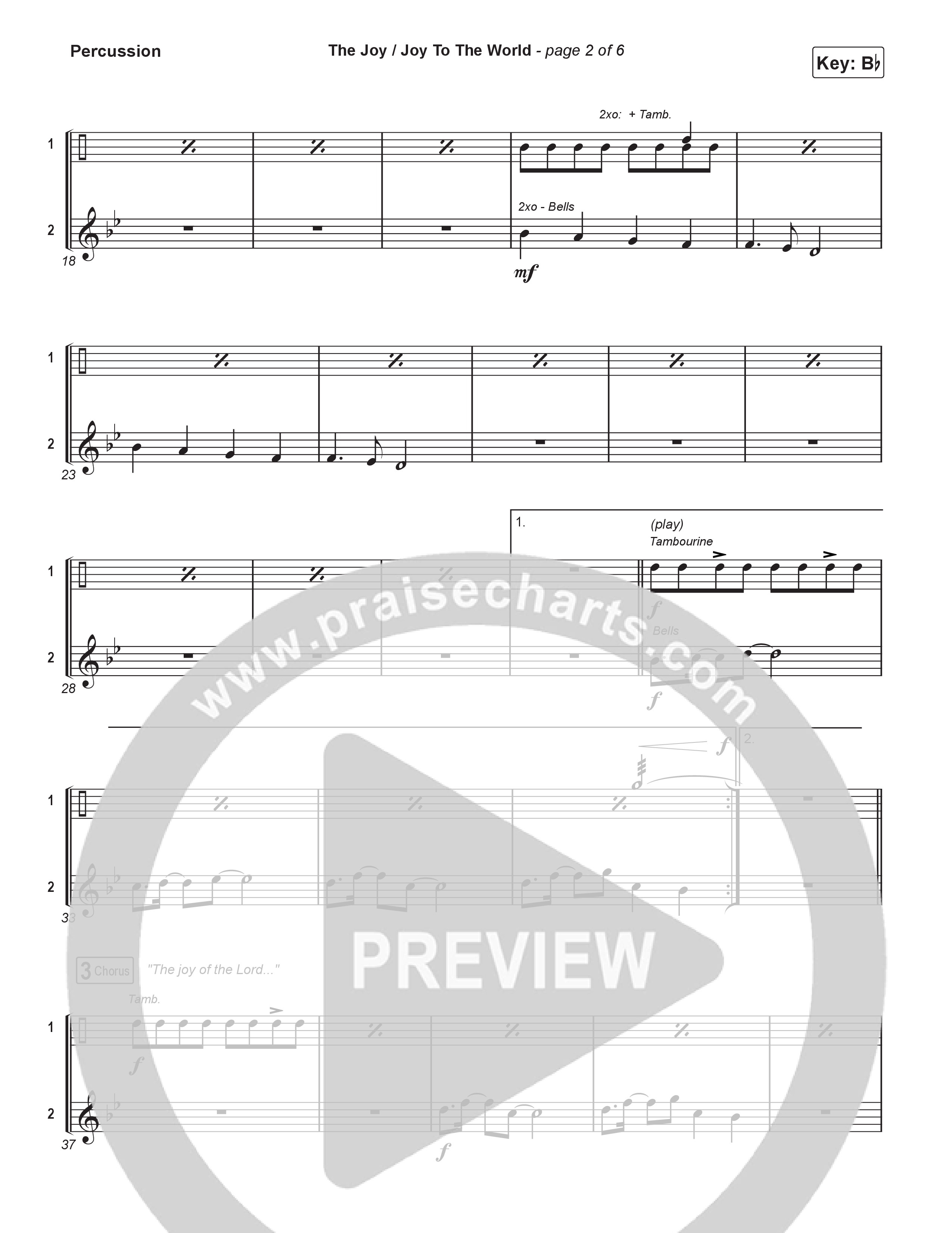 The Joy / Joy To The World (Unison/2-Part) Percussion (The Belonging Co / David Dennis / Arr. Luke Gambill)
