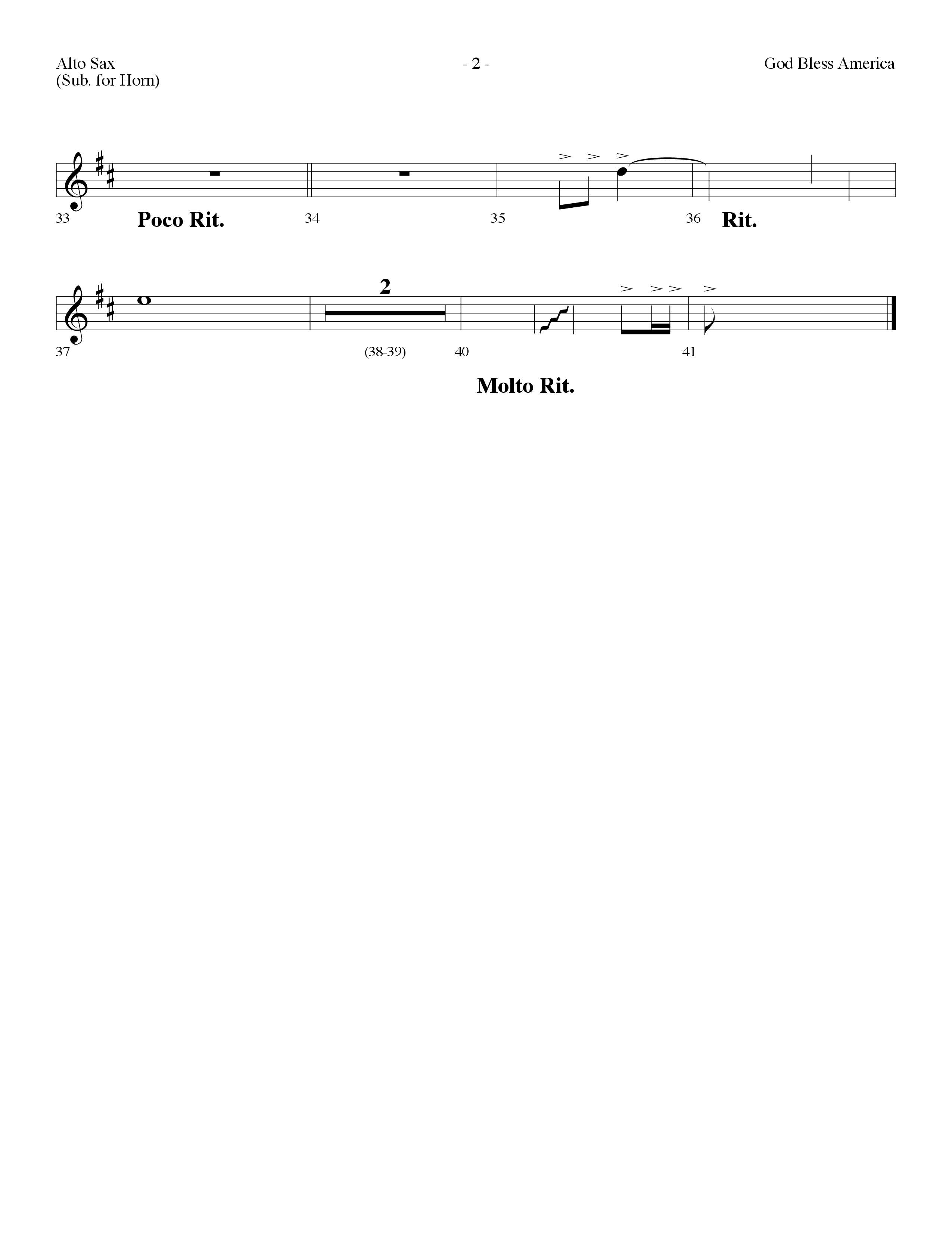 God Bless America (Choral Anthem SATB) Alto Sax (Lifeway Choral / Arr. Dennis Allen)