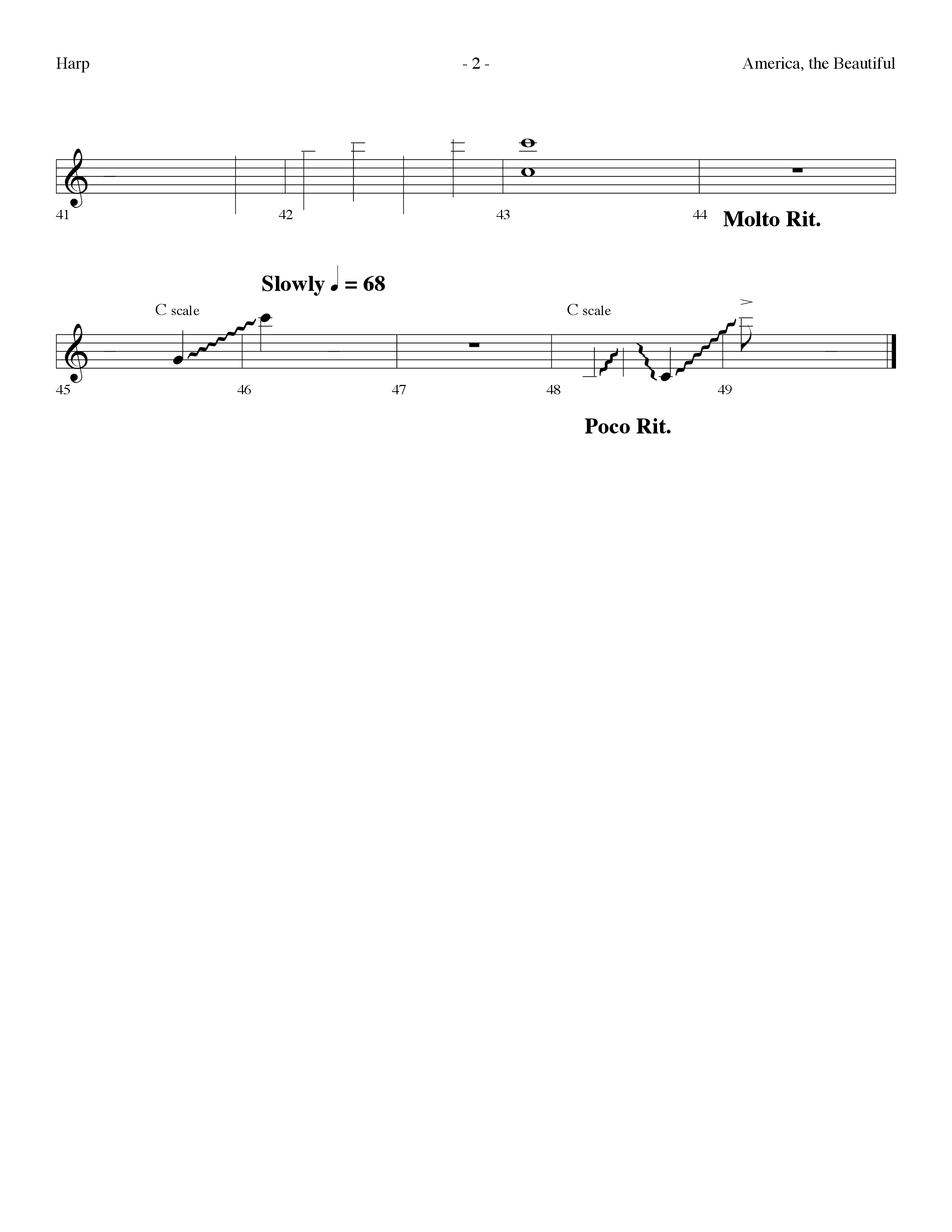 America The Beautiful (Choral Anthem SATB) Harp (Lifeway Choral / Arr. Dennis Allen)