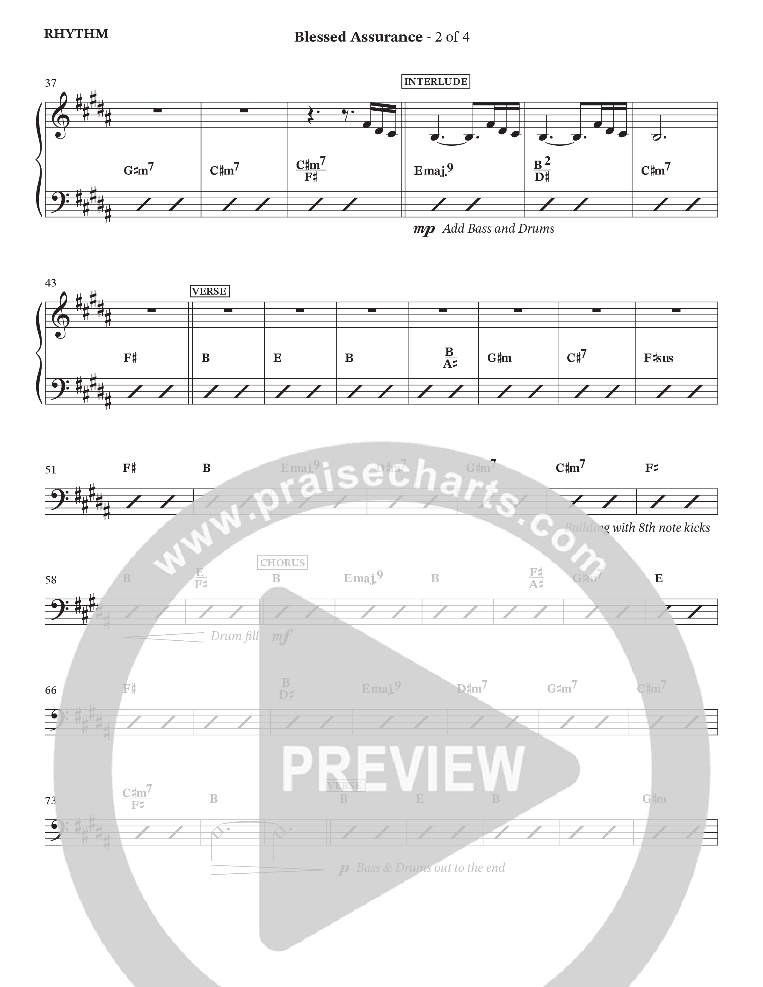 Blessed Assurance Rhythm Chart (StowTown Worship / Alvin Slaughter / Arr. Matthew Summers / Orch. Jim Hammerly)