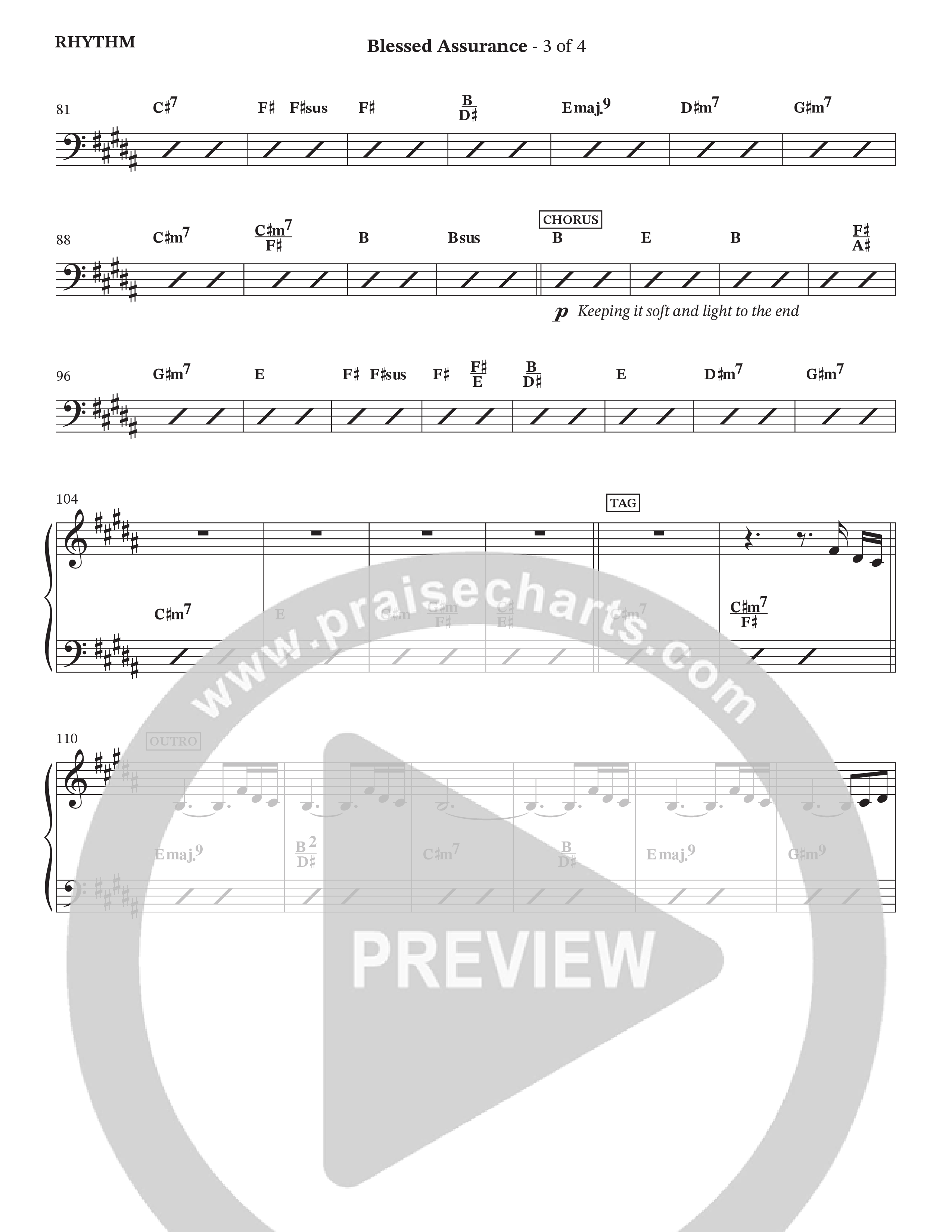 Blessed Assurance Rhythm Chart (StowTown Worship / Alvin Slaughter / Arr. Matthew Summers / Orch. Jim Hammerly)