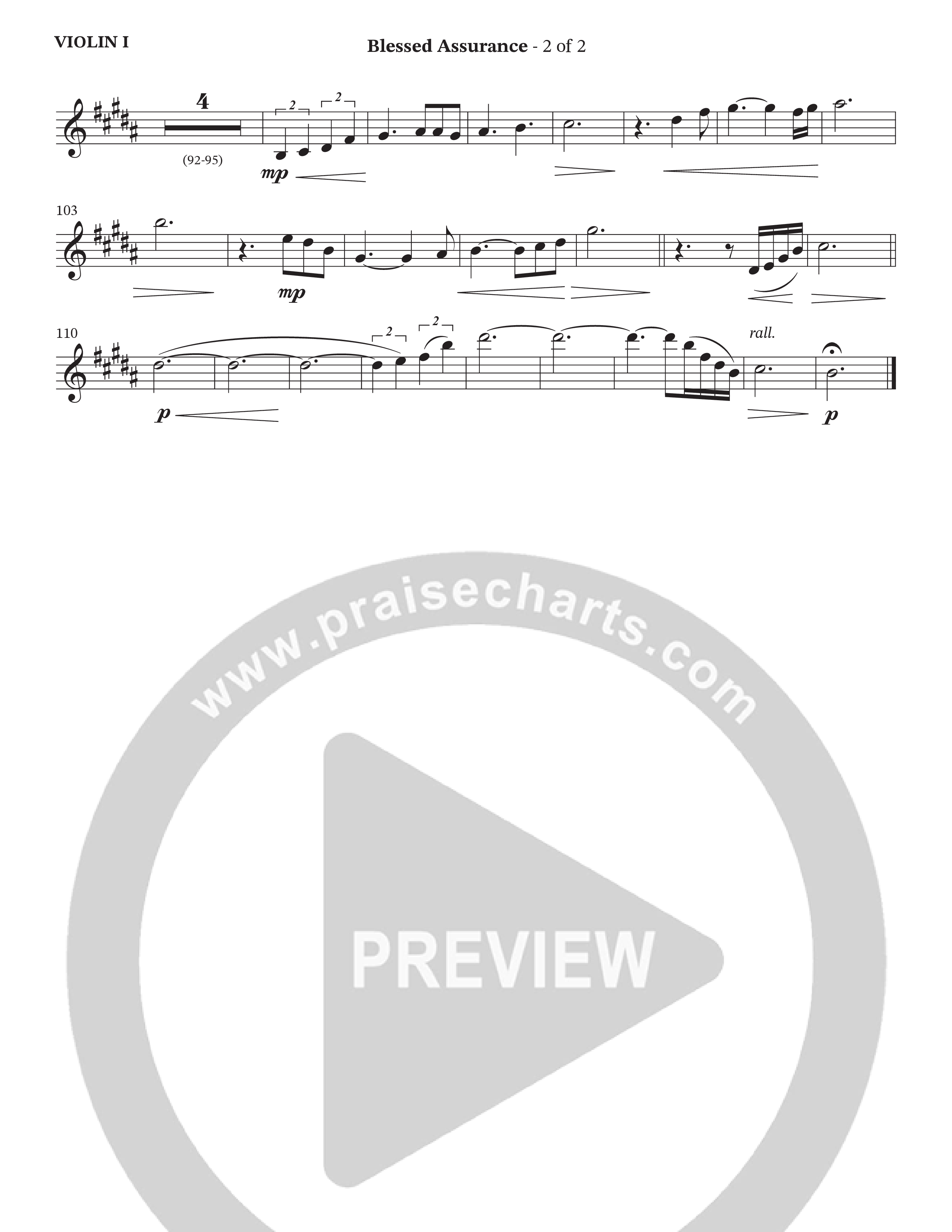 Blessed Assurance Violin 1 (StowTown Worship / Alvin Slaughter / Arr. Matthew Summers / Orch. Jim Hammerly)