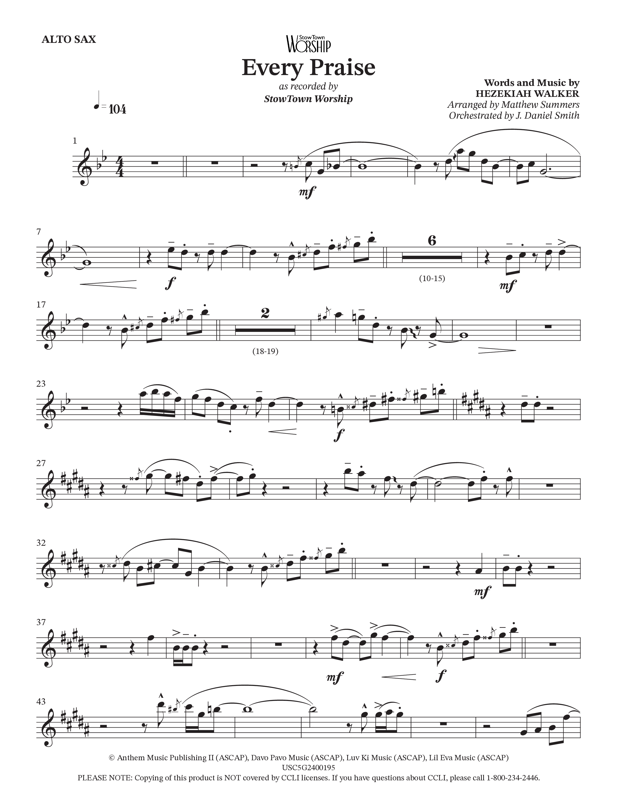 Every Praise Wind Pack (StowTown Worship / Charles Billingsley / Arr. Matthew Summers / Orch. J. Daniel Smith)