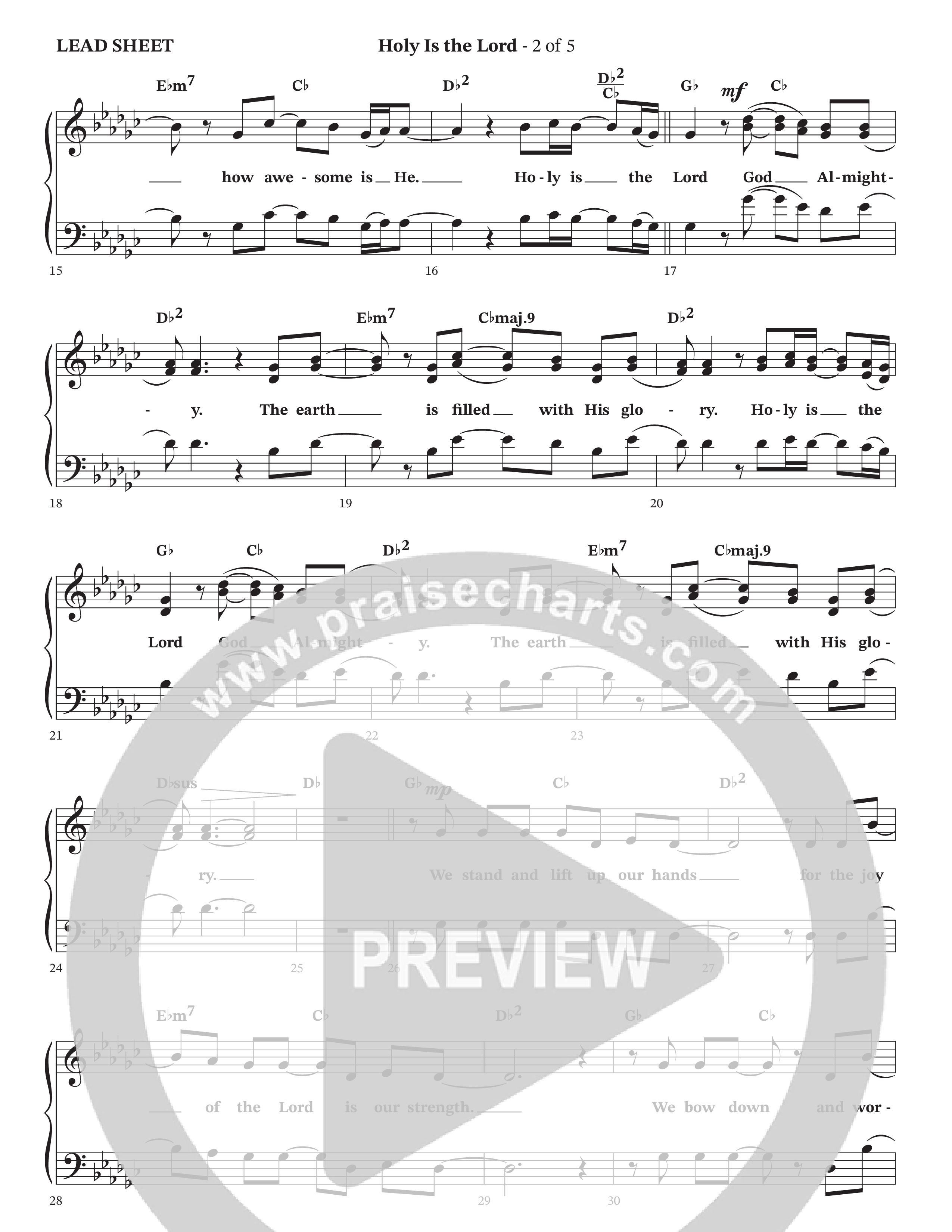 Holy Is The Lord Lead Sheet (SAT) (StowTown Worship / Travis Cottrell / Arr. Matthew Summers / Orch. Jim Hammerly)