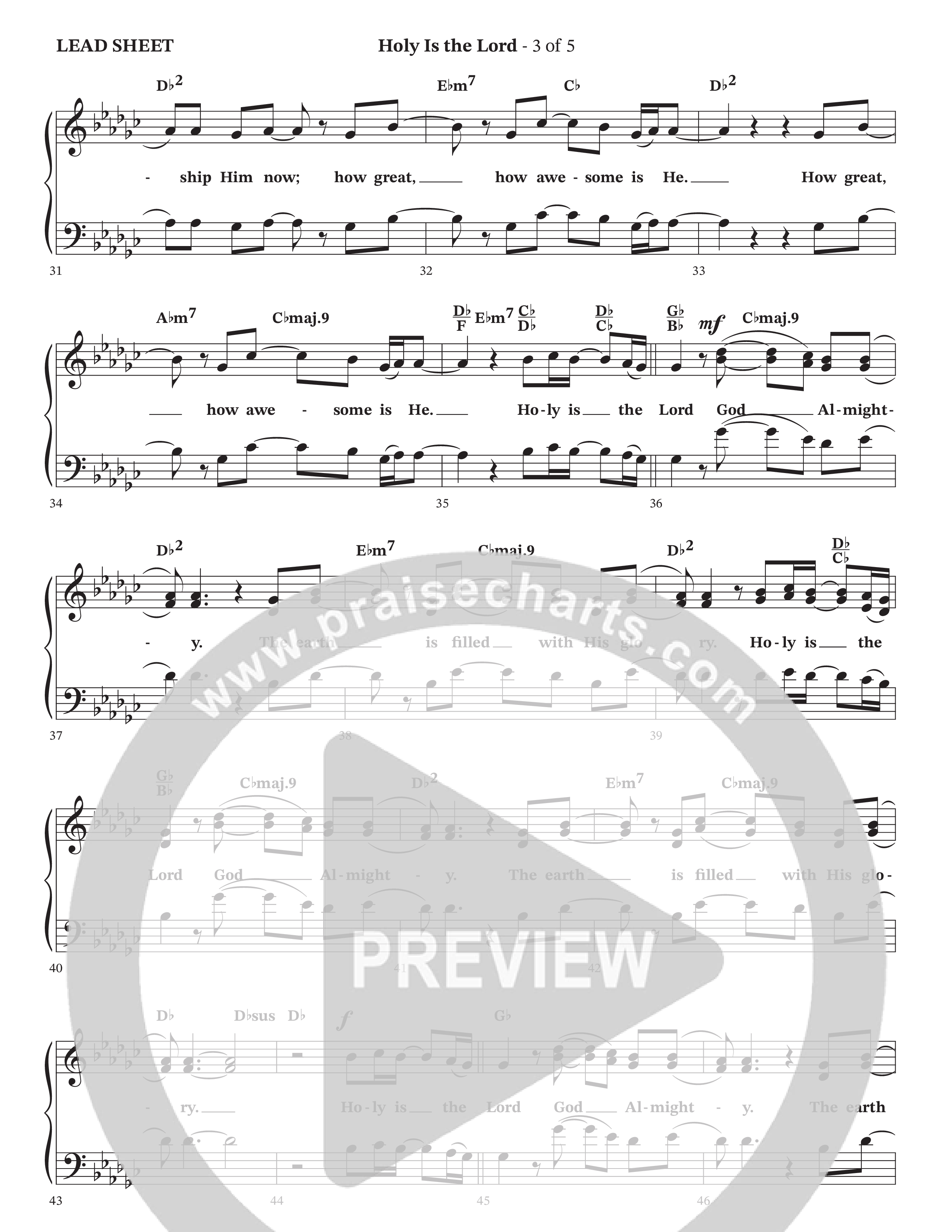 Holy Is The Lord Lead Sheet (SAT) (StowTown Worship / Travis Cottrell / Arr. Matthew Summers / Orch. Jim Hammerly)