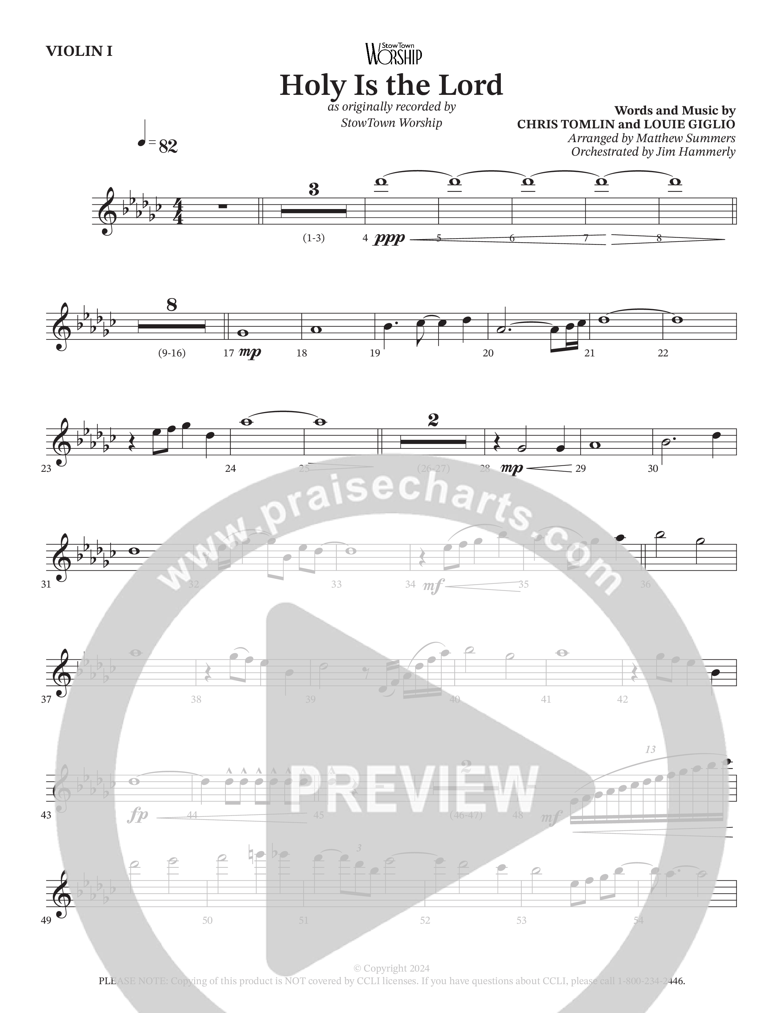 Holy Is The Lord String Pack (StowTown Worship / Travis Cottrell / Arr. Matthew Summers / Orch. Jim Hammerly)