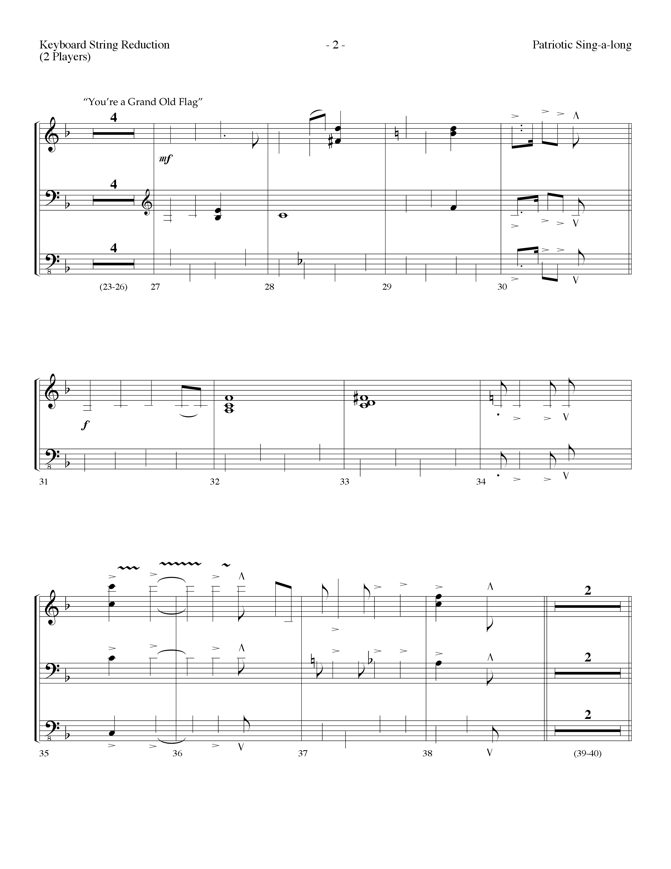 Patritotic Sing-A-Long Medley (with Stars And Stripes Forever, Youre A Grand Old Flag, This Land Is  (Choral Anthem SATB) String Reduction (Lifeway Choral / Arr. Dennis Allen)