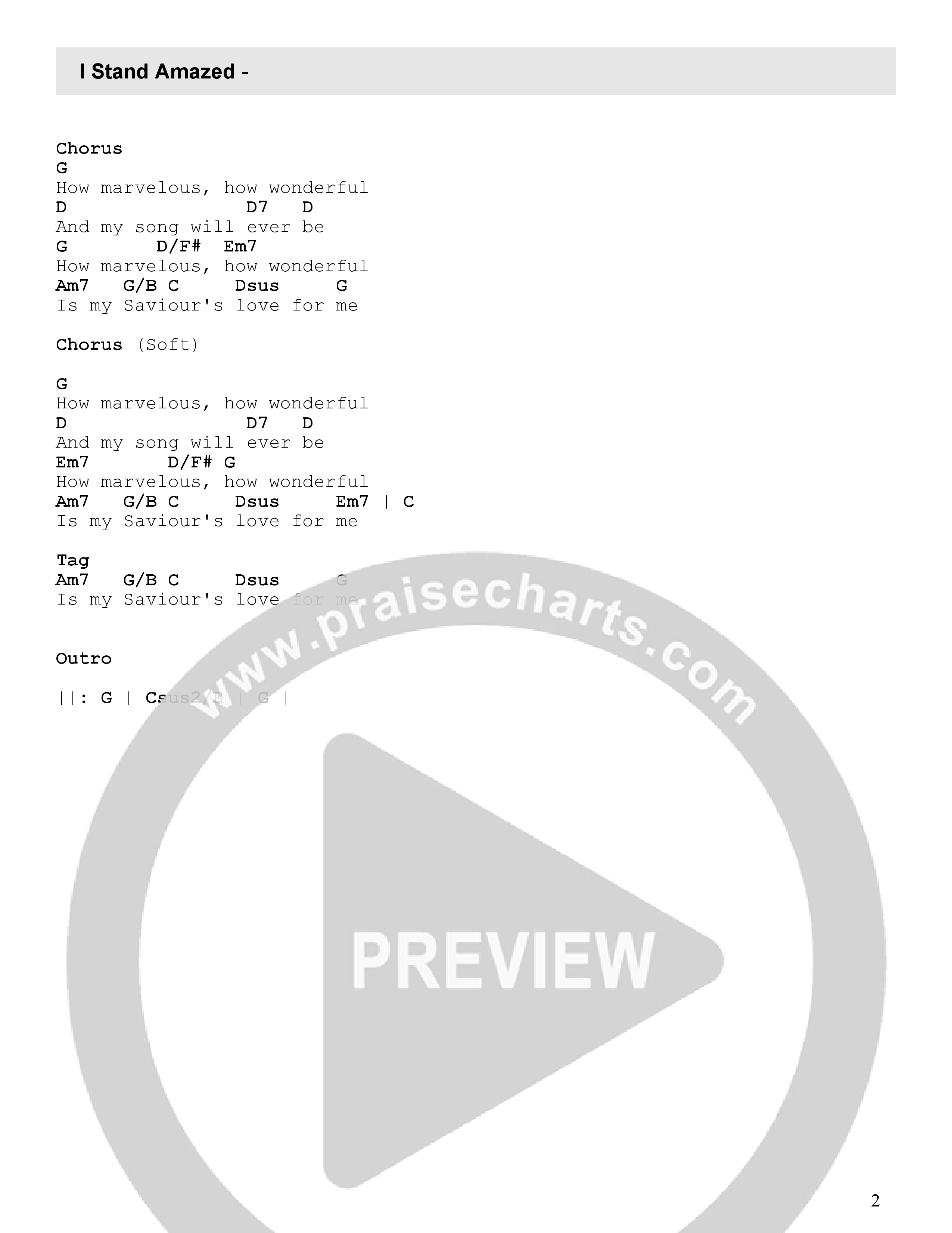 I Stand Amazed Chord Chart (StowTown Worship / Travis Cottrell / TaRanda Greene / Arr. Matthew Summers / Orch. Jim Hammerly)