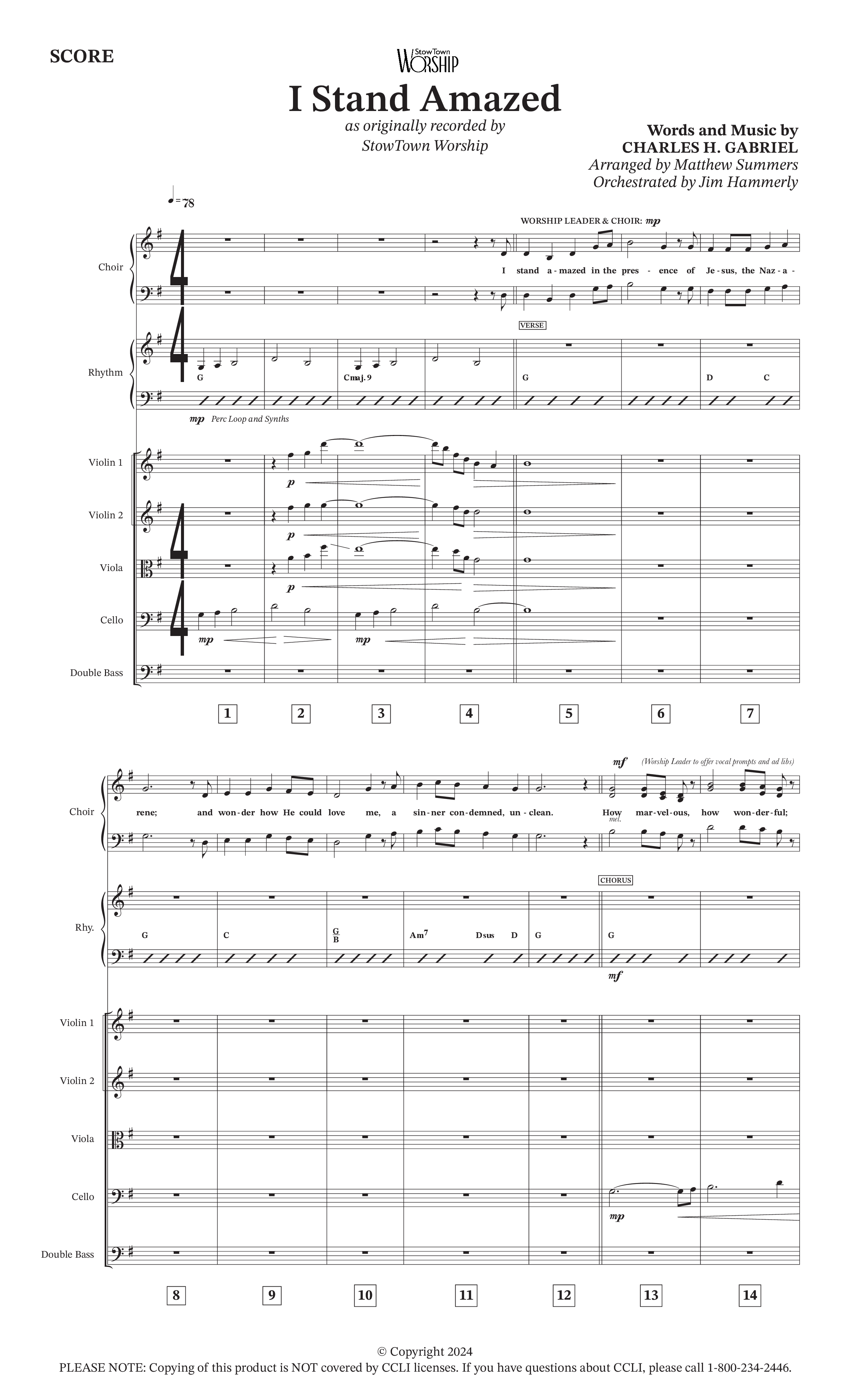 I Stand Amazed Orchestration (StowTown Worship / Travis Cottrell / TaRanda Greene / Arr. Matthew Summers / Orch. Jim Hammerly)