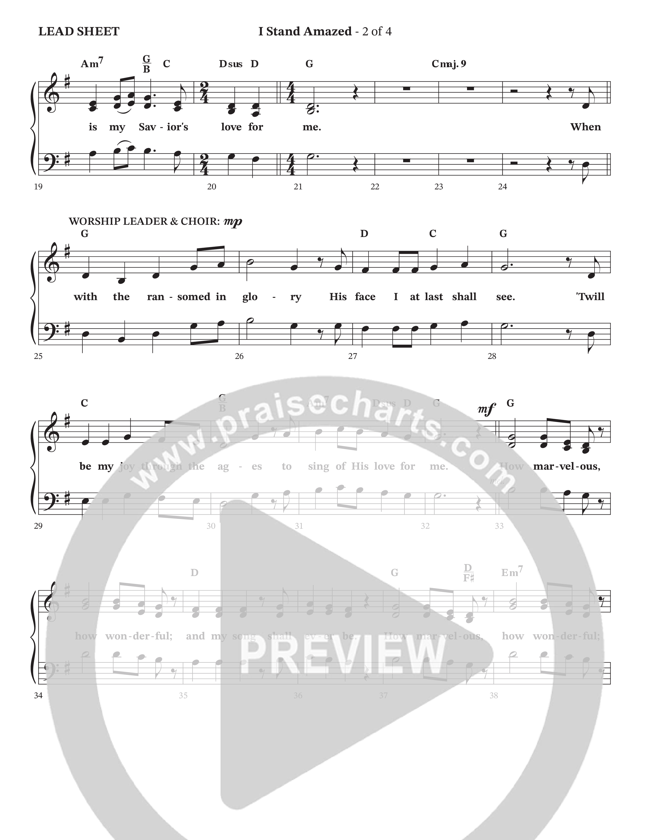 I Stand Amazed Lead Sheet (SAT) (StowTown Worship / Travis Cottrell / TaRanda Greene / Arr. Matthew Summers / Orch. Jim Hammerly)