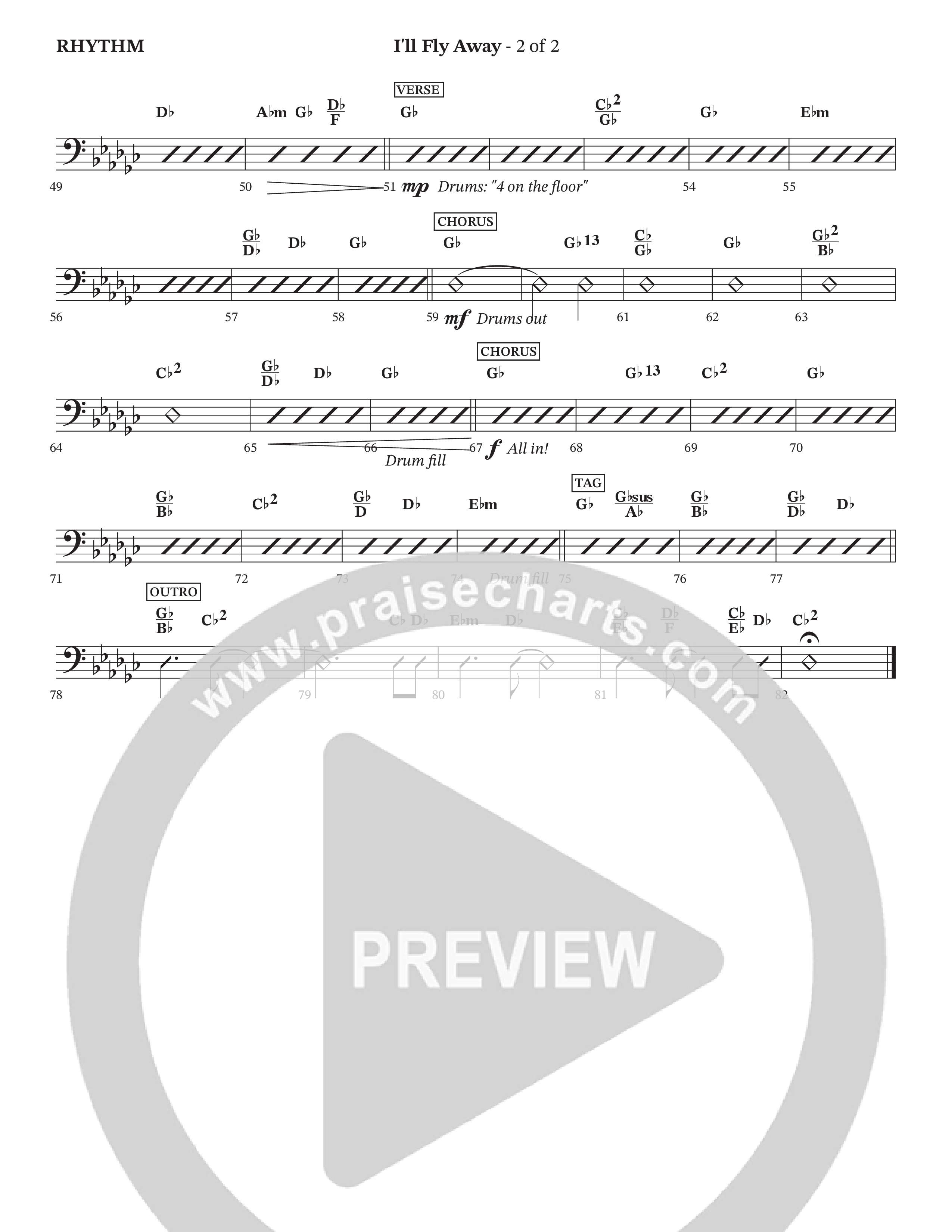 I'll Fly Away Rhythm Chart (StowTown Worship / Travis Cottrell / Arr. Matthew Summers / Orch. J. Daniel Smith)
