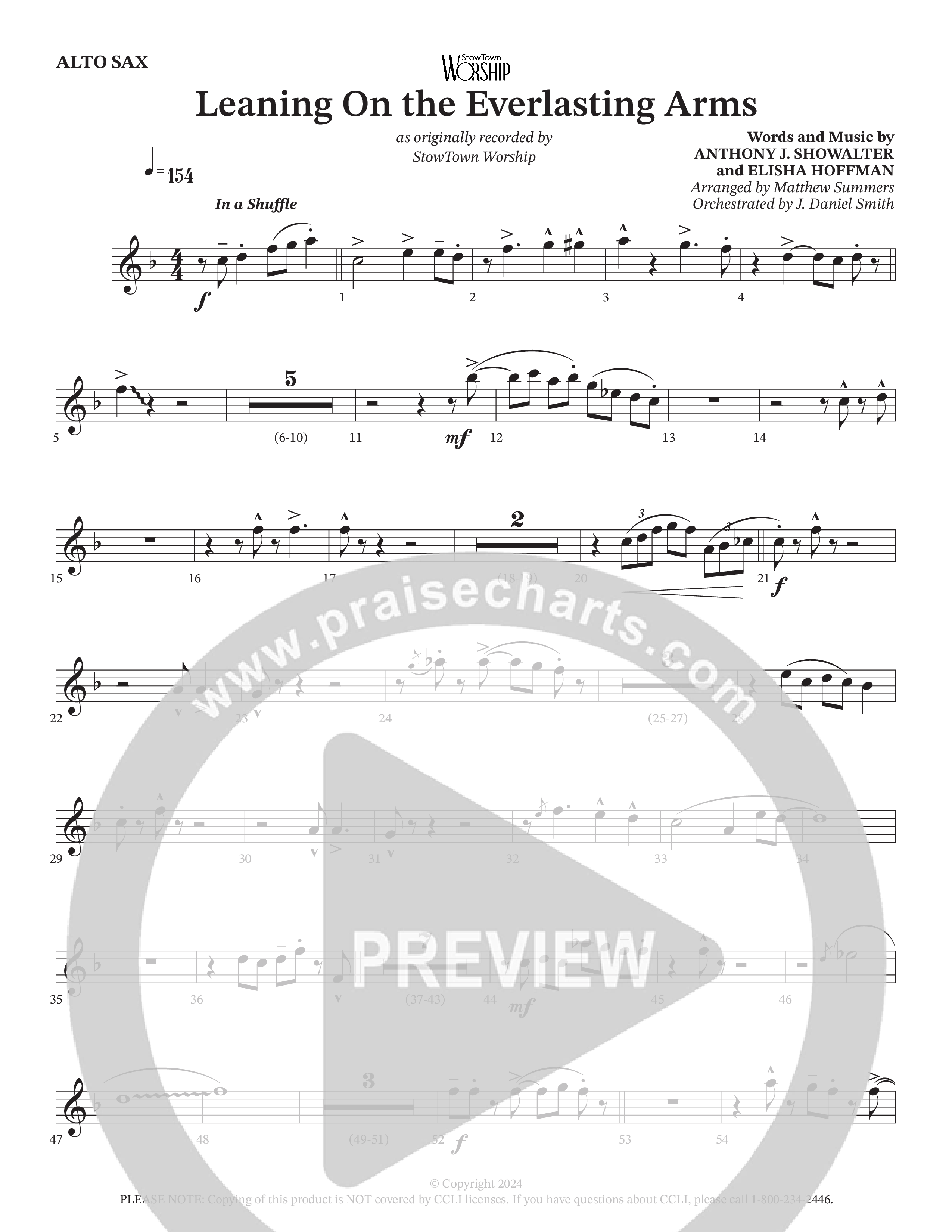 Leaning On The Everlasting Arms Alto Sax (StowTown Worship / Alvin Slaughter / Arr. Matthew Summers / Orch. J. Daniel Smith)