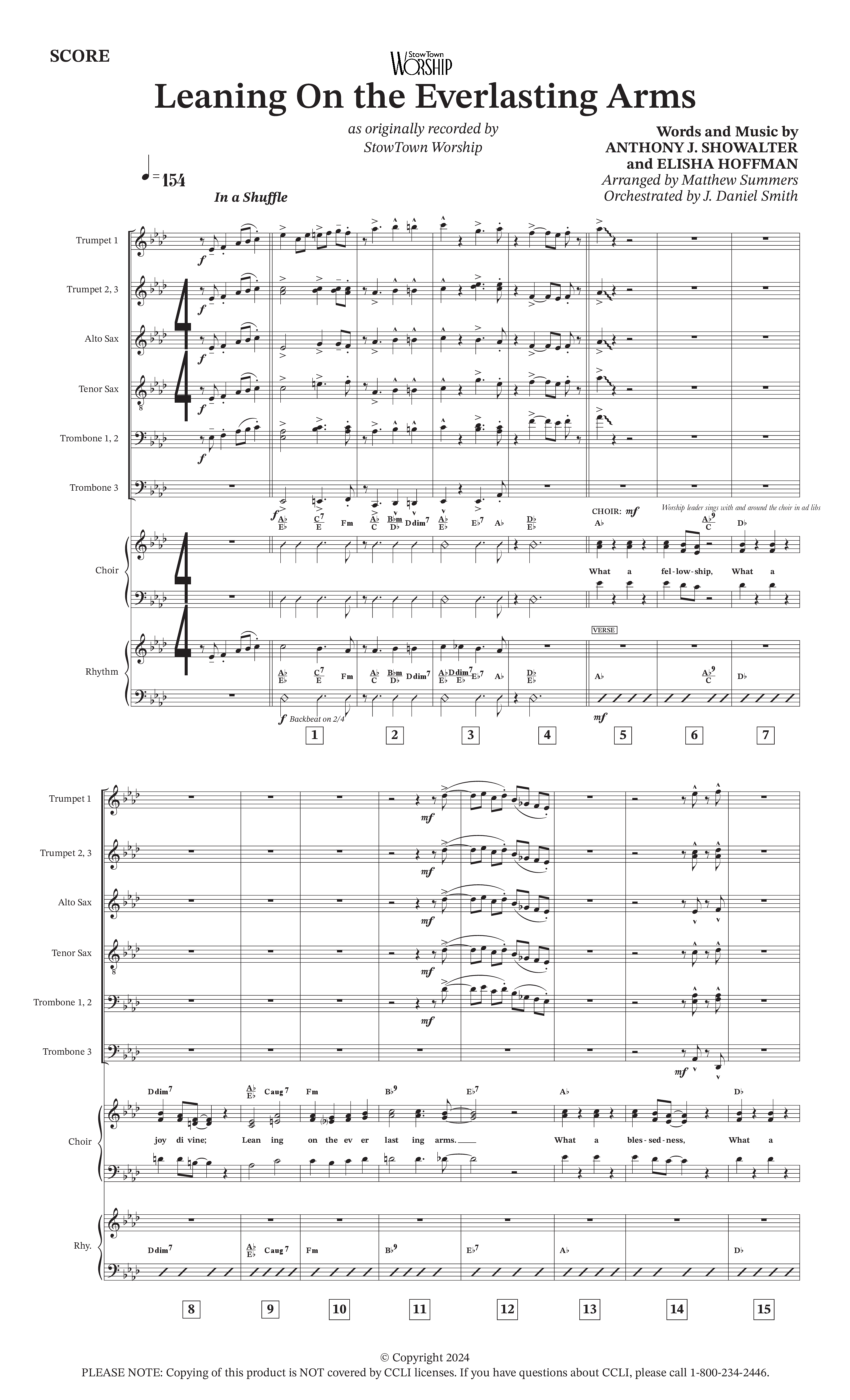 Leaning On The Everlasting Arms Orchestration (StowTown Worship / Alvin Slaughter / Arr. Matthew Summers / Orch. J. Daniel Smith)