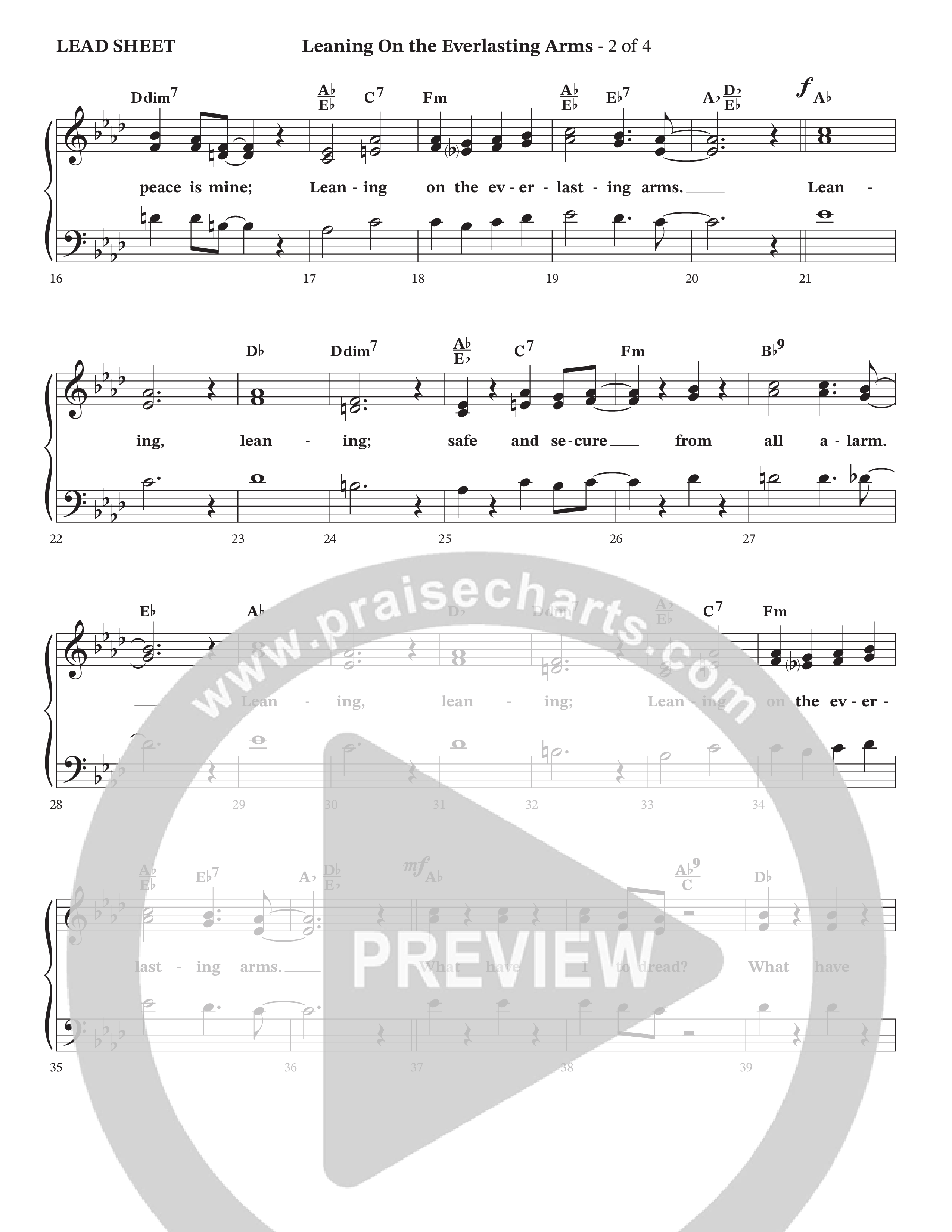 Leaning On The Everlasting Arms Lead Sheet (SAT) (StowTown Worship / Alvin Slaughter / Arr. Matthew Summers / Orch. J. Daniel Smith)