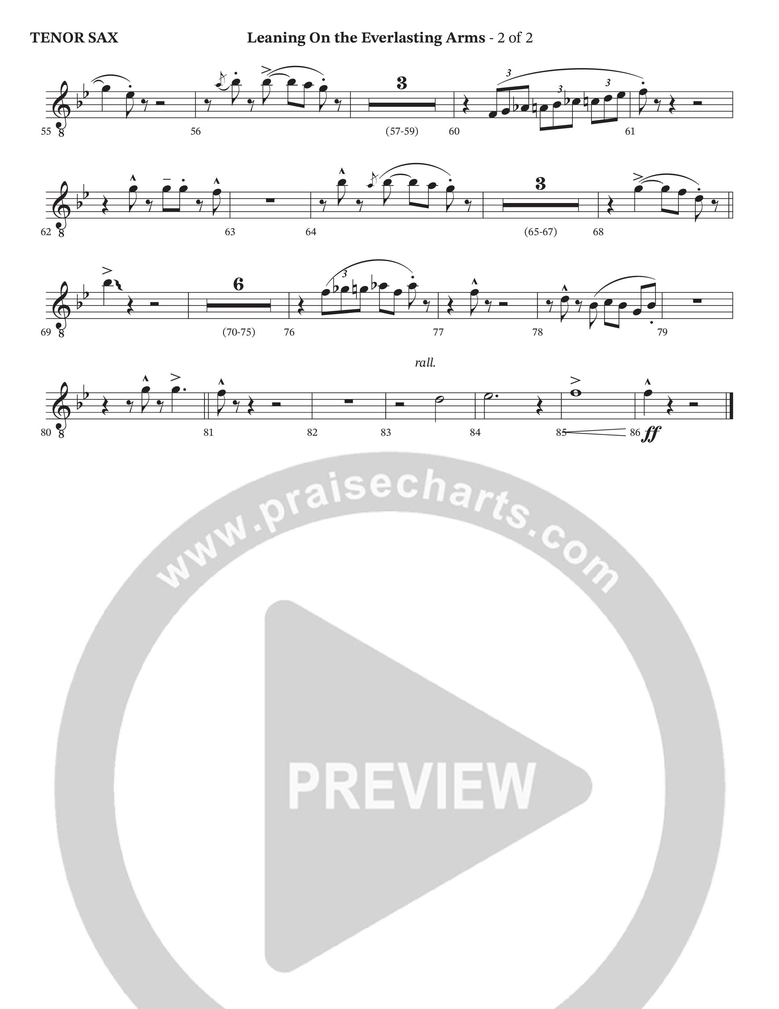 Leaning On The Everlasting Arms Tenor Sax 1 (StowTown Worship / Alvin Slaughter / Arr. Matthew Summers / Orch. J. Daniel Smith)