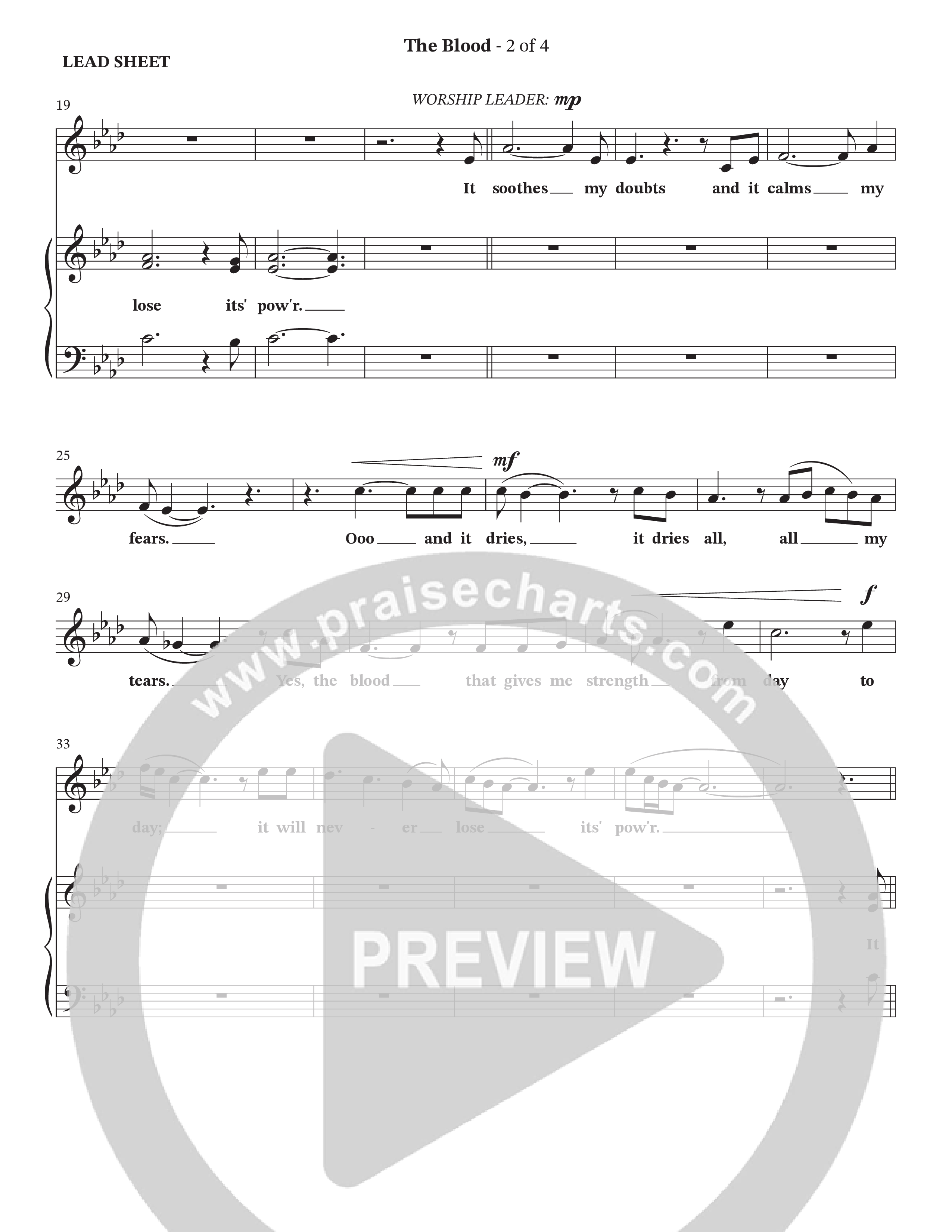 The Blood Lead Sheet (SAT) (StowTown Worship / TaRanda Greene / Arr. Matthew Summers)