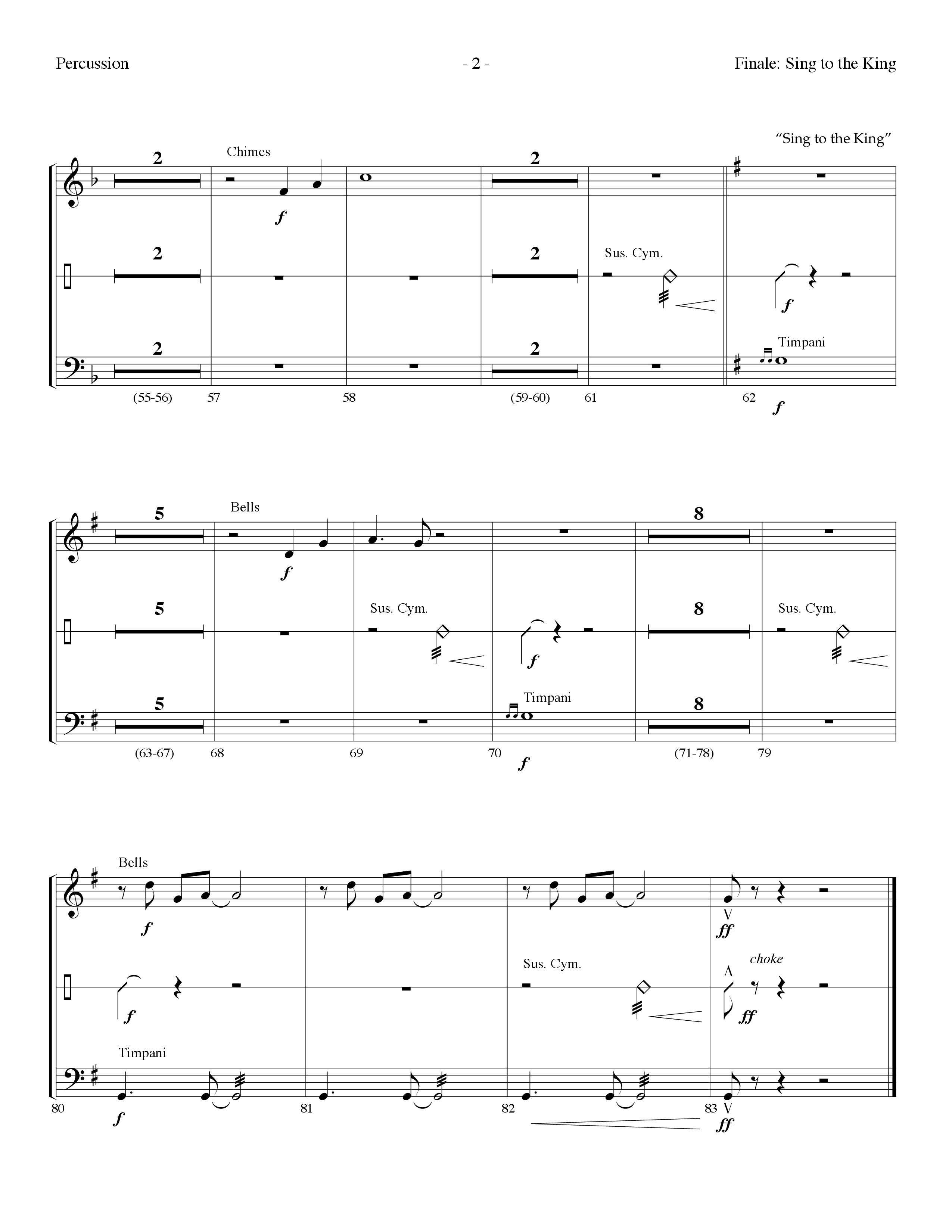 Sing To The King (Finale) (with I Will Sing Of My Redeemer) (Choral Anthem) Percussion (Lifeway Choral / Arr. Dennis Allen)