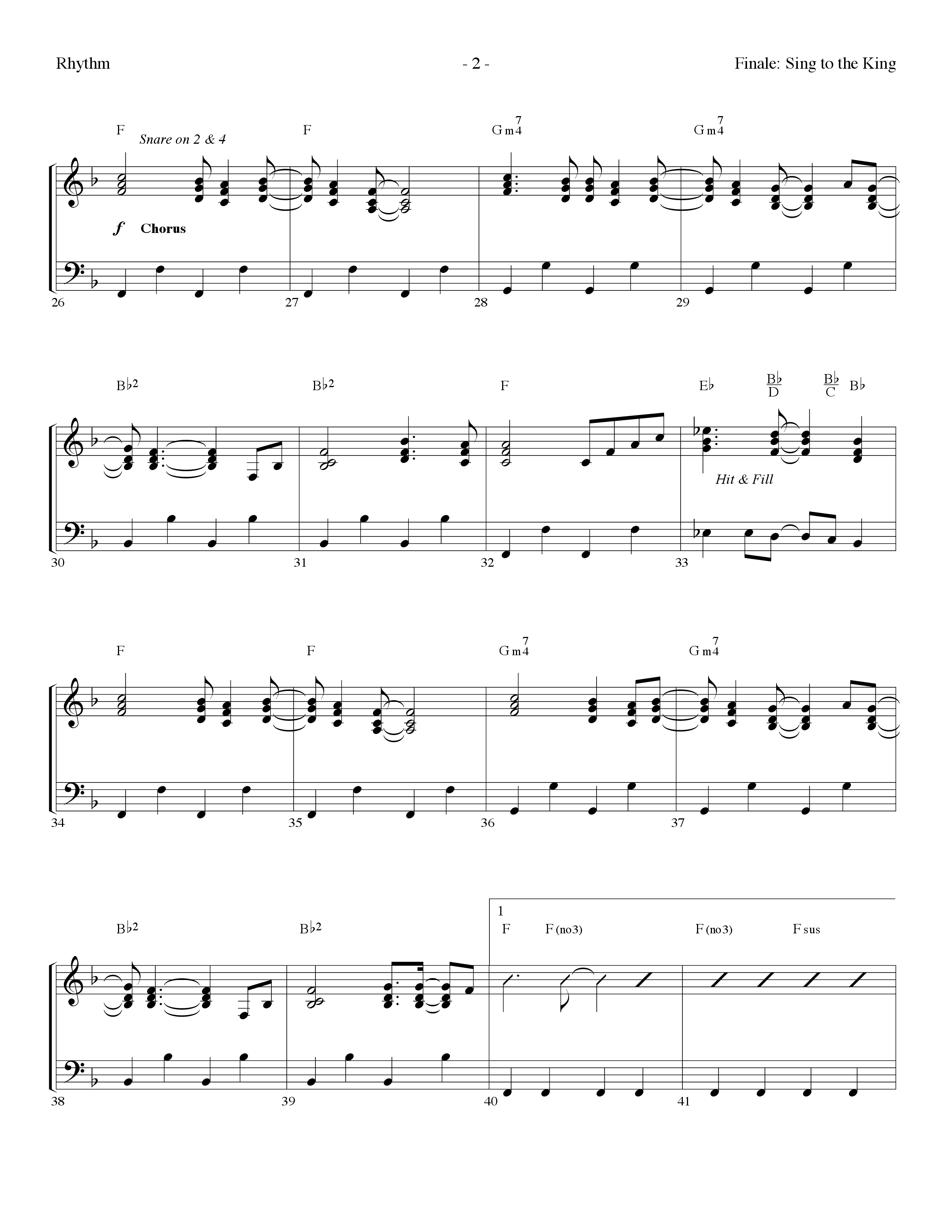 Sing To The King (Finale) (with I Will Sing Of My Redeemer) (Choral Anthem) Rhythm Chart (Lifeway Choral / Arr. Dennis Allen)