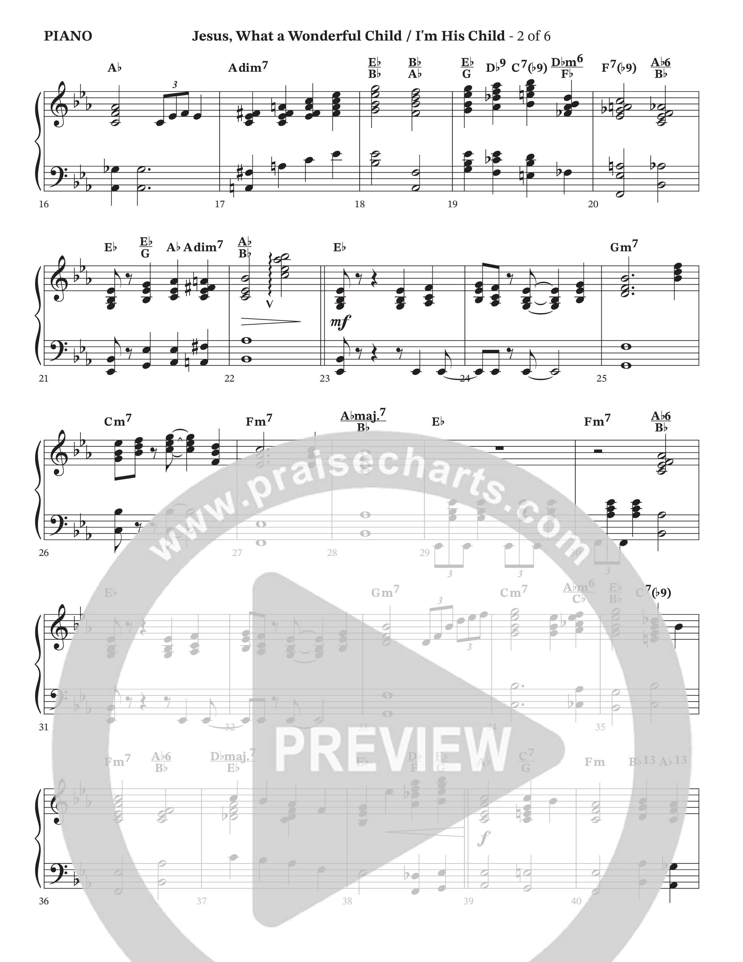 Jesus What A Wonderful Child / I'm His Child (Choral Anthem SATB) Piano Sheet (TaRanda Greene / Arr. Wayne Haun / Arr. Geron Davis)