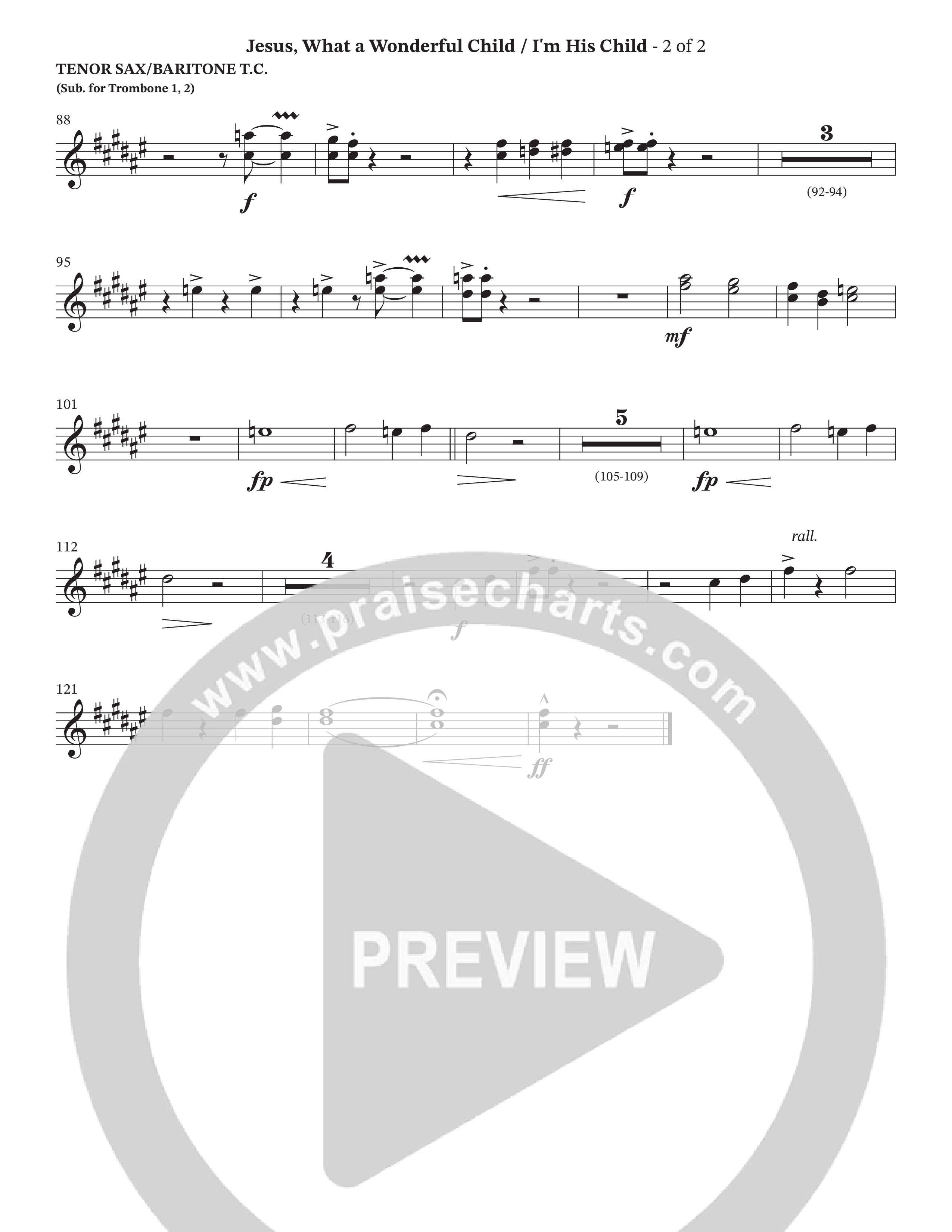 Jesus What A Wonderful Child / I'm His Child (Choral Anthem SATB) Tenor Sax/Baritone T.C. (TaRanda Greene / Arr. Wayne Haun / Arr. Geron Davis)