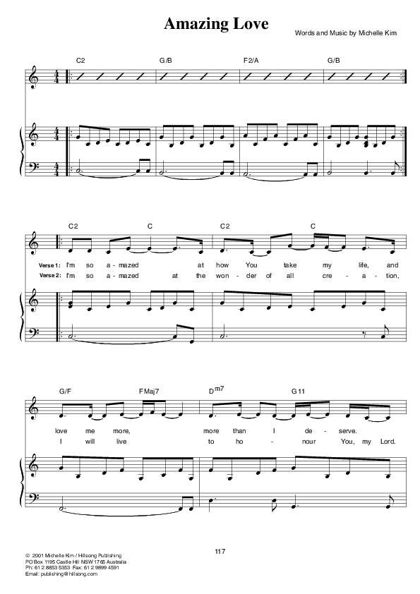 Amazing Love Lead & Piano (Hillsong Worship)