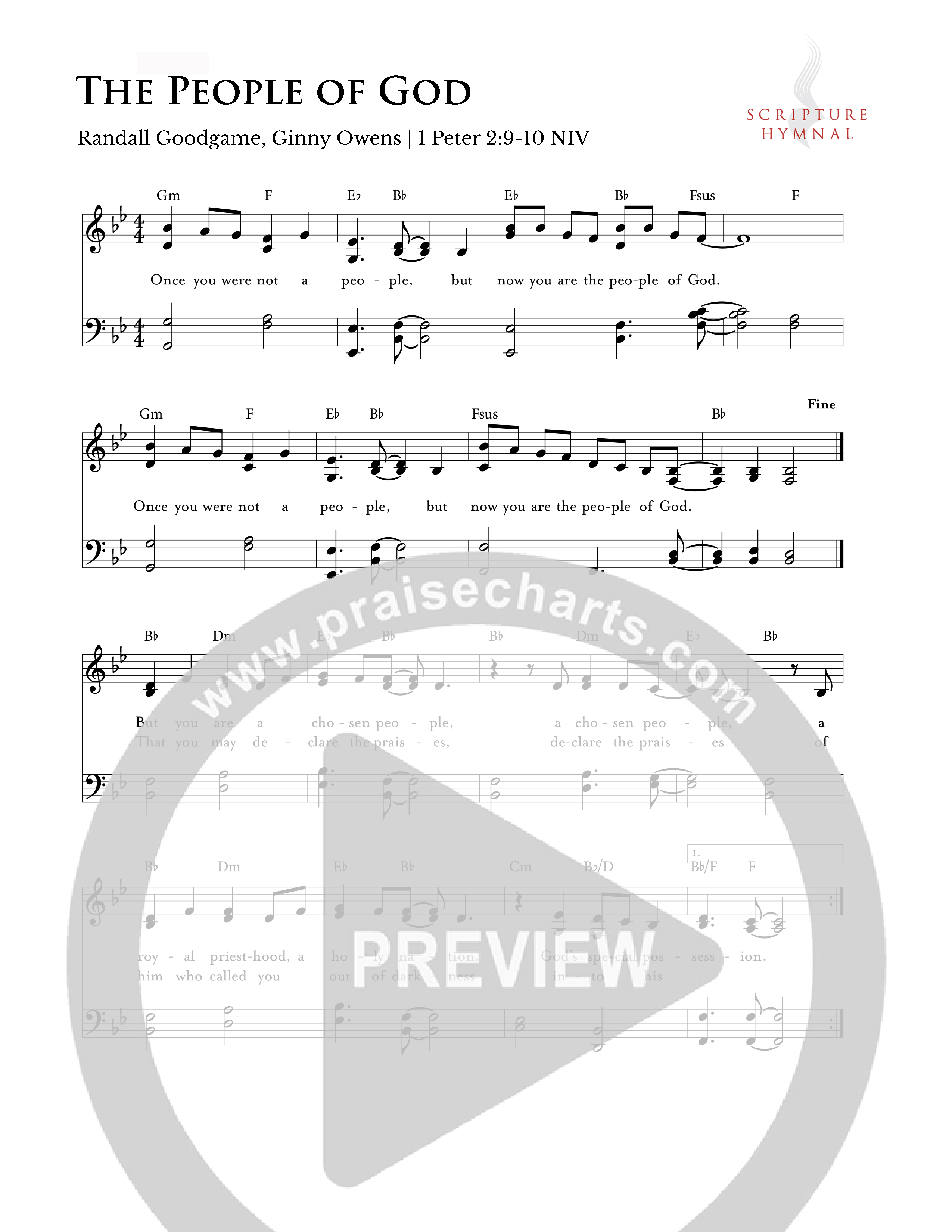 The People Of God Hymn Sheet (Scripture Hymnal)