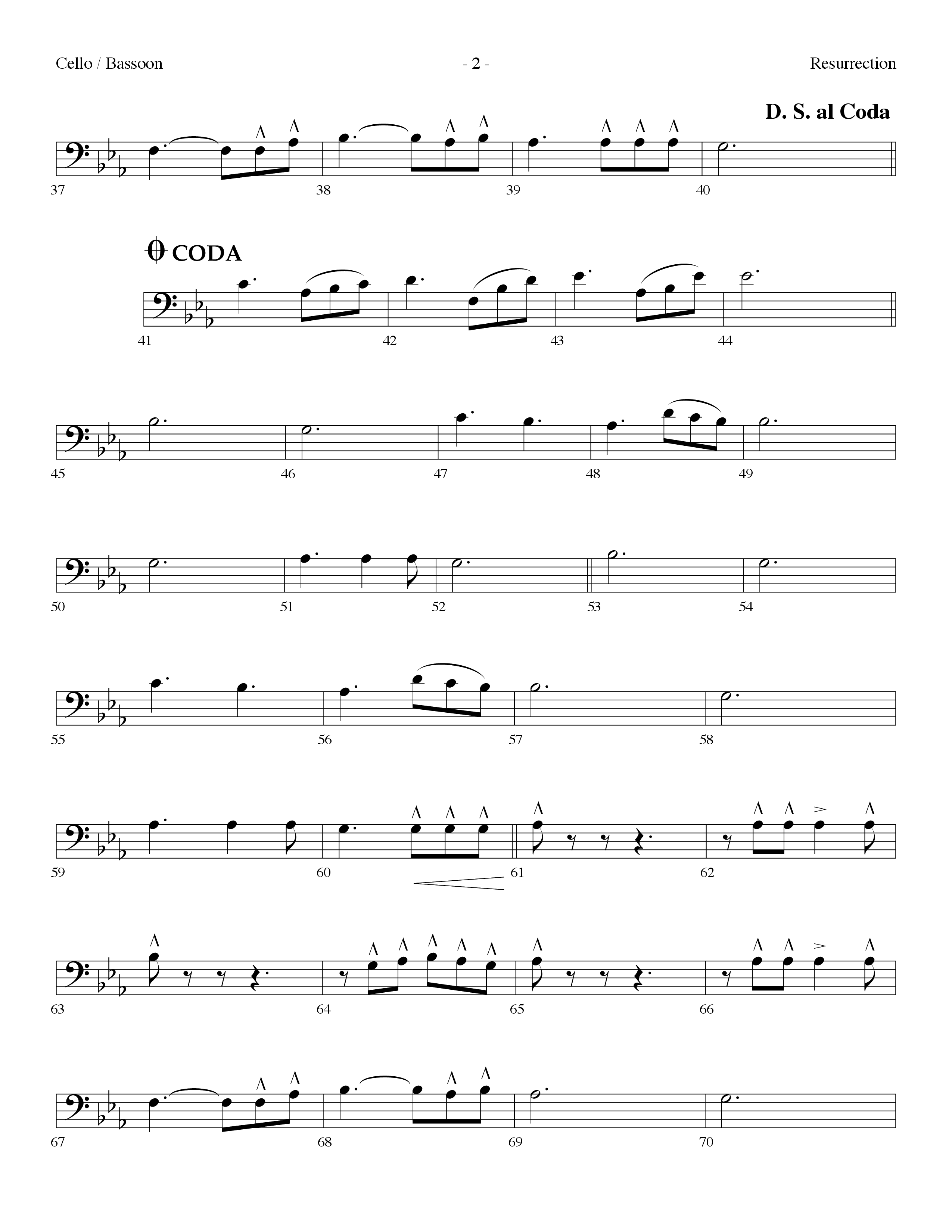 Resurrection (Resurrection Song) (Choral Anthem SATB) Cello (Lifeway Choral / Arr. Dennis Allen)