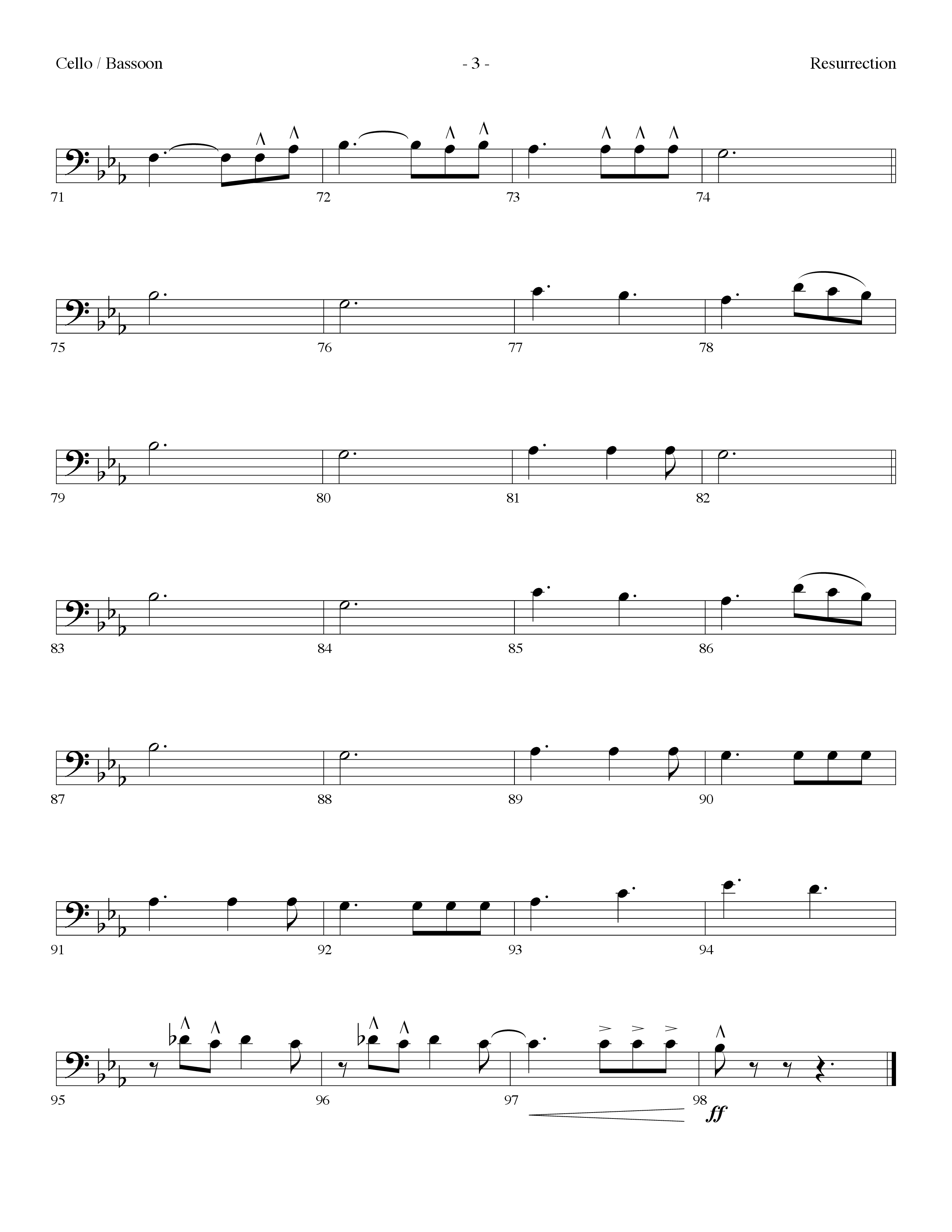 Resurrection (Resurrection Song) (Choral Anthem SATB) Cello (Lifeway Choral / Arr. Dennis Allen)